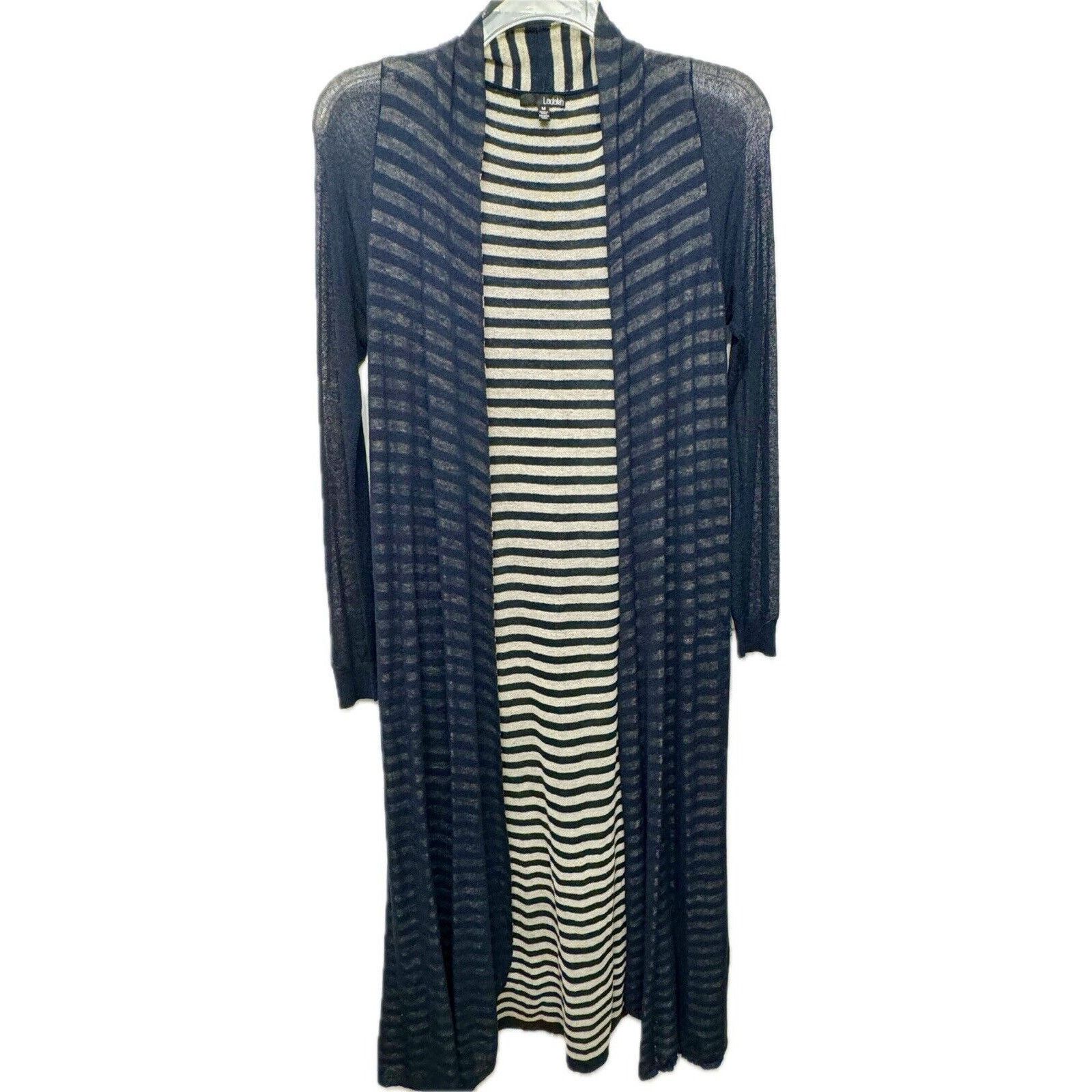 Anthropologie LADAKH Lightweight Open Front Duster Navy Striped - M Size M / US 6-8 / IT 42-44 - 1 Thumbnail