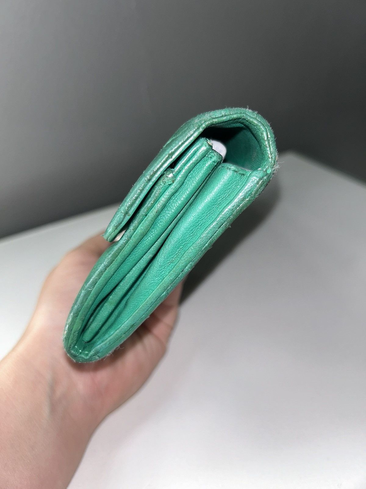 Dior Christian Dior Miss Dior Green Quilted Leather Wallet Size ONE SIZE - 16 Thumbnail