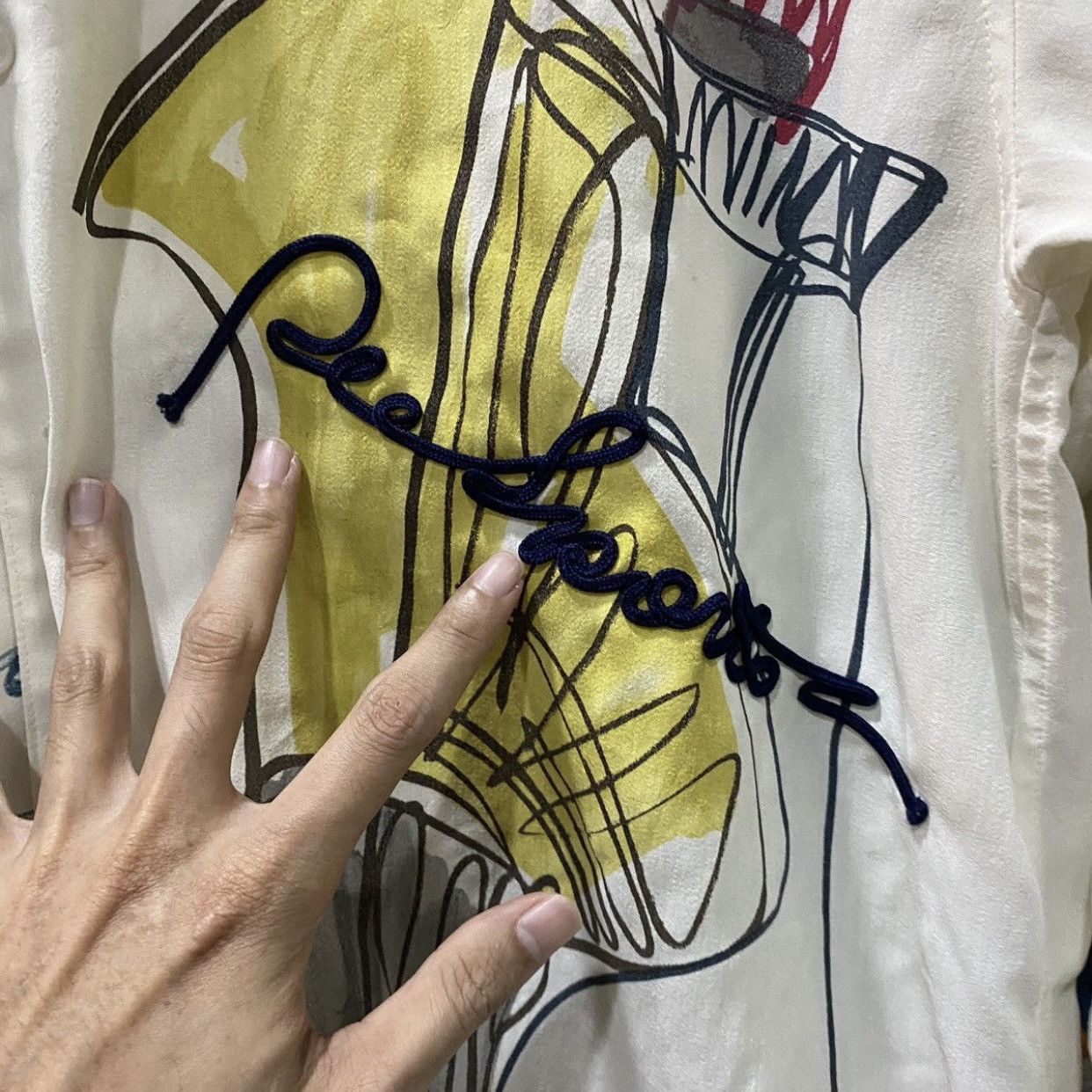 Japanese Brand Vintage Pia Sports "Art Sketch" Graphic Button-Up Shirt Size US L / EU 52-54 / 3 - 5 Thumbnail
