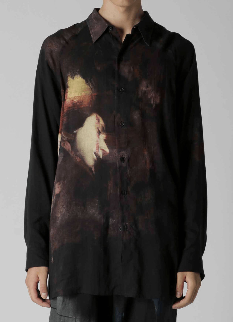 Yohji Yamamoto Yohji Yamamoto Pour Homme - Printed side gusset Blouse Size US L / EU 52-54 / 3 - 7 Thumbnail