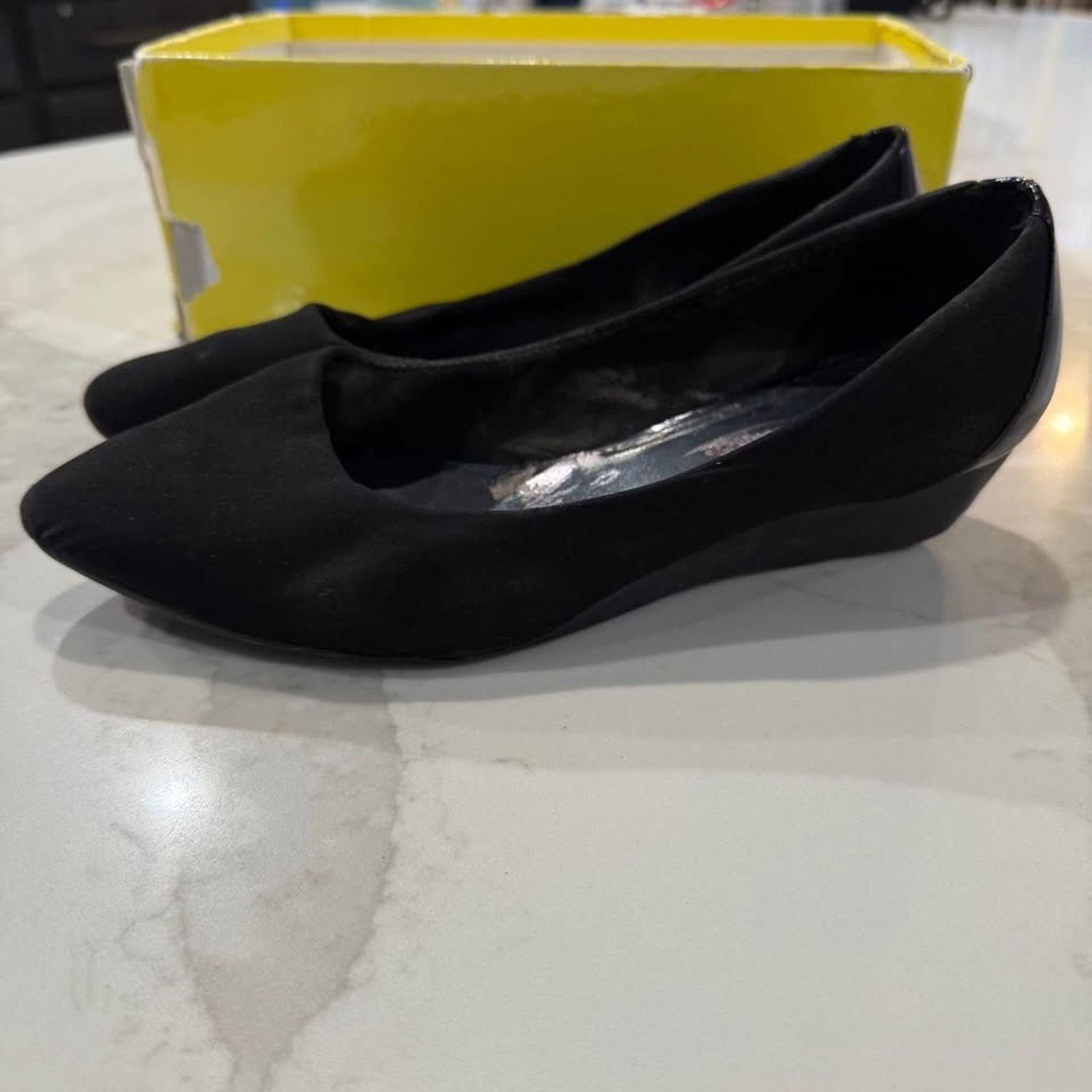 C1RCA Circa Joan & David Black Slip On Wedge Pumps Women’s 7.5M Size US 7.5 / IT 37.5 - 3 Thumbnail