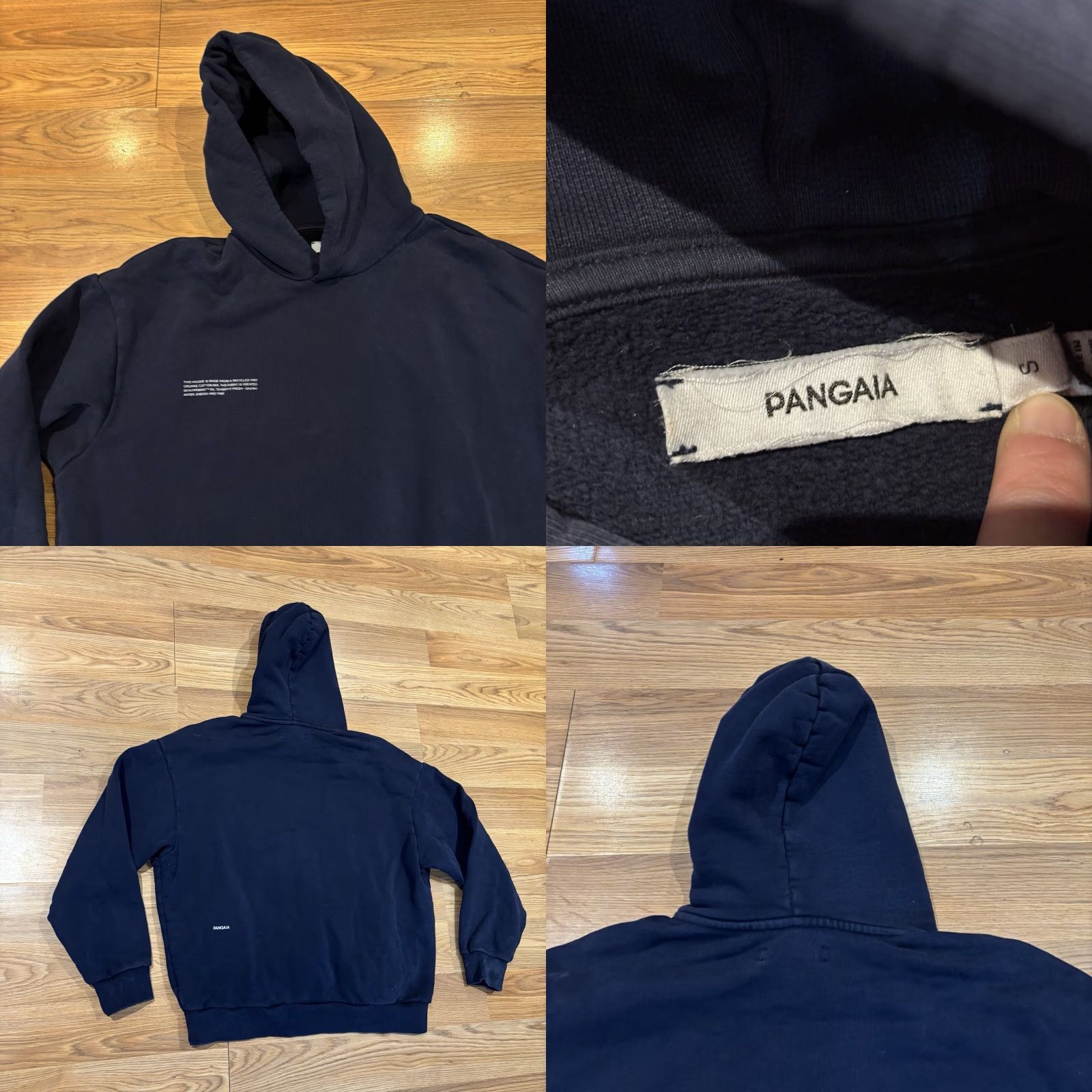 Pangaia Pangaia Sweatshirt Hoodie Unisex Small Navy Blue Organic Cotton Logo Slim Fit Activewear Hoodie Mens Womens Size S / US 4 / IT 40 - 8 Thumbnail