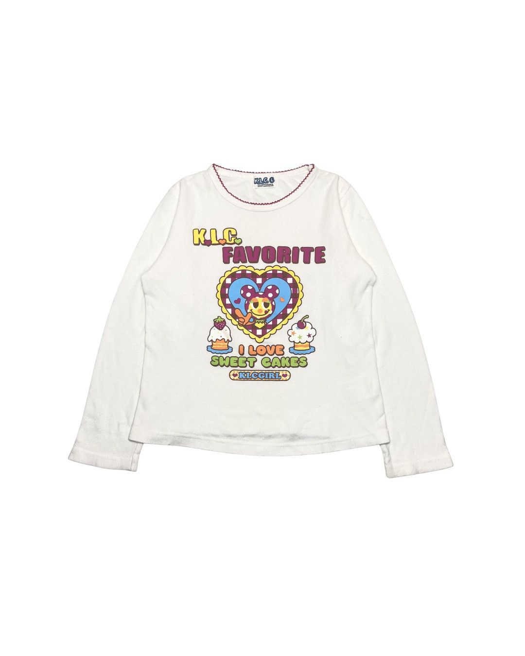 Japanese Brand KLC Japan Vintage Y2K Sweet Cakes Longsleeve Tee Size XXS / US 00 / IT 34 - 2 Thumbnail