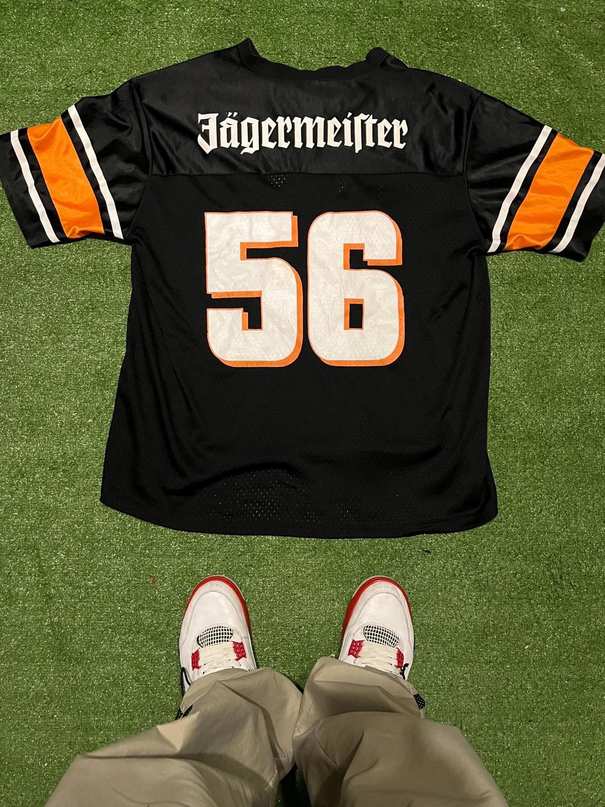 Jagermeister Vintage Jagermeister Black and Orange Number 56 Jersey Shirt Size ONE SIZE - 2 Thumbnail