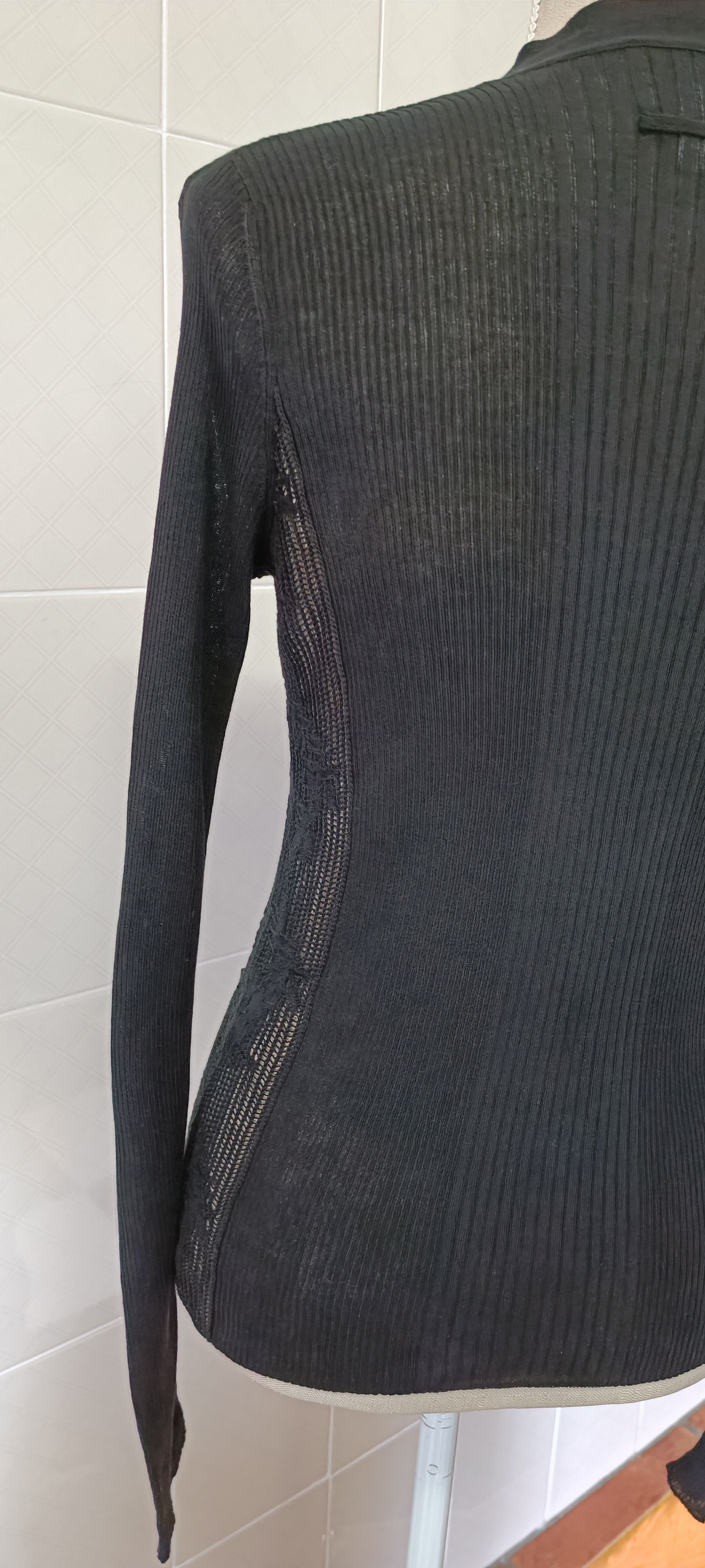 Jean Paul Gaultier 2000's - Black cotton jacket, with ribbed fabric Size M / US 6-8 / IT 42-44 - 16 Thumbnail