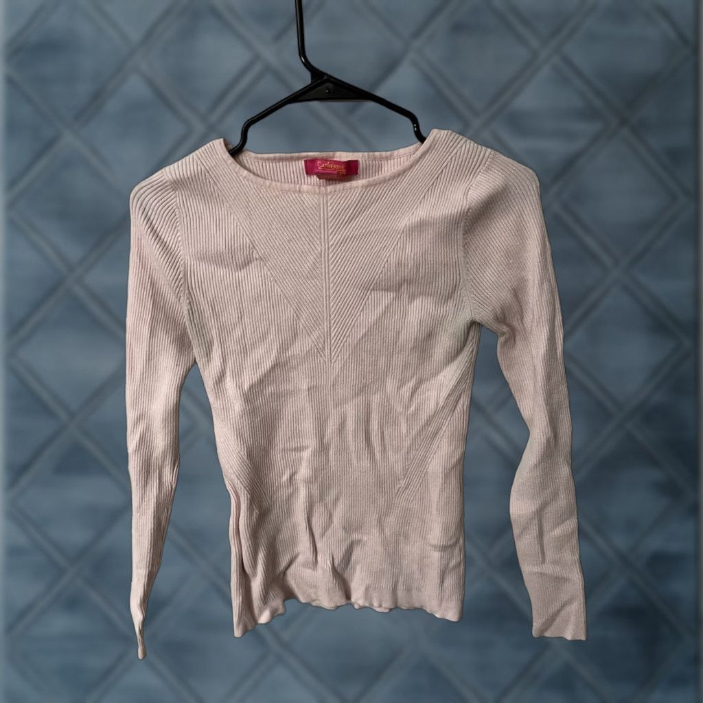 Vintage Catherine Malandrino Womens Sweater Long Sleeve Medium Pink Pullover Size M / US 6-8 / IT 42-44 - 1 Thumbnail