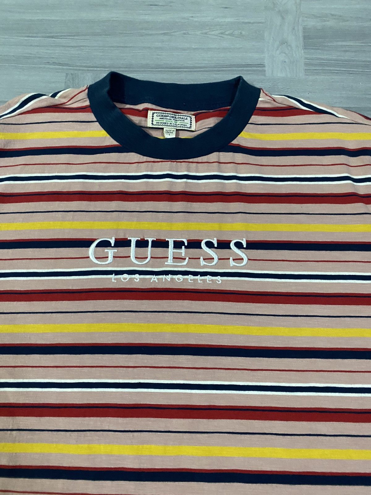 Guess Vintage Guess Los Angeles Striped Knit T-shirt Size US L / EU 52-54 / 3 - 6 Thumbnail
