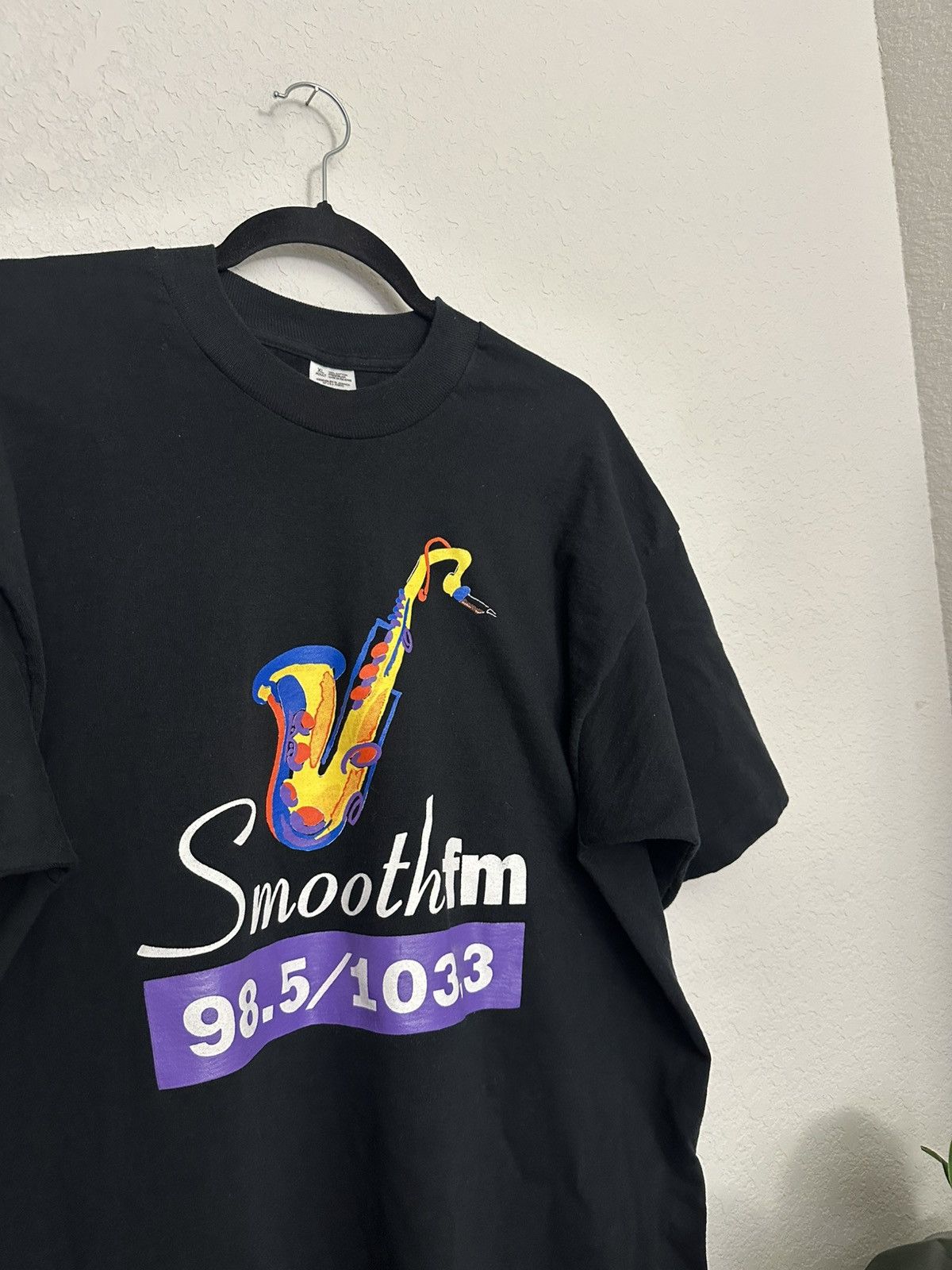 Band Tees × Vintage Vintage 90s Smooth FM Radio Station Promo Tshirt Saxophone Size US XL / EU 56 / 4 - 3 Thumbnail