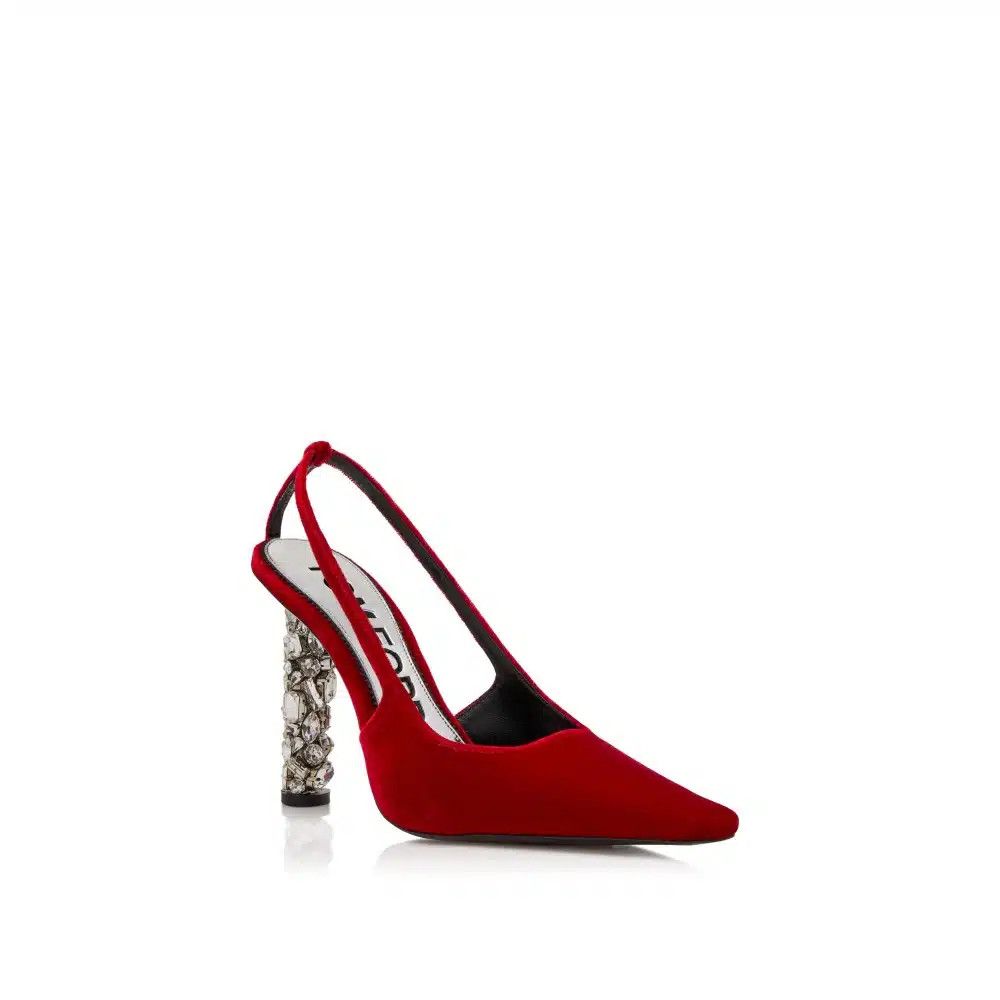Tom Ford o1loc1c1124 W2379 Hi Heel Slingback Pumps in Red Size US 7 / IT 37 - 3 Thumbnail