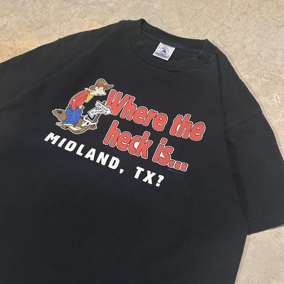 Unsound Rags × Vintage Vintage 1990s Where the Heck is Midland Texas? Tee Size US L / EU 52-54 / 3 - 3 Thumbnail