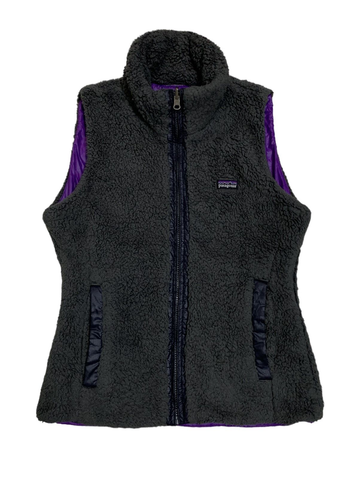 image of Vintage Reversible Patagonia Fleece Vest Jacket in Purple, Women's (Size Small)