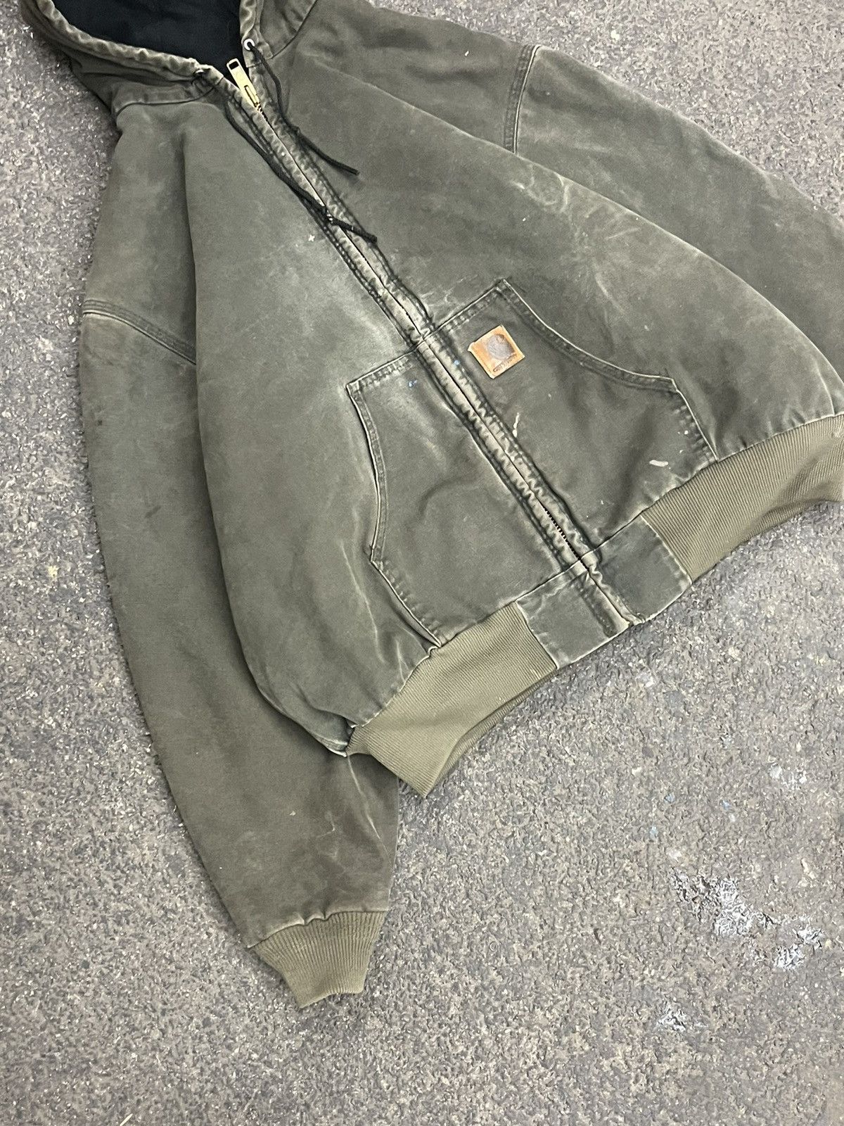 Carhartt × Vintage Carhartt moss/forest green faded hooded jacket hype rare Size US XL / EU 56 / 4 - 3 Thumbnail