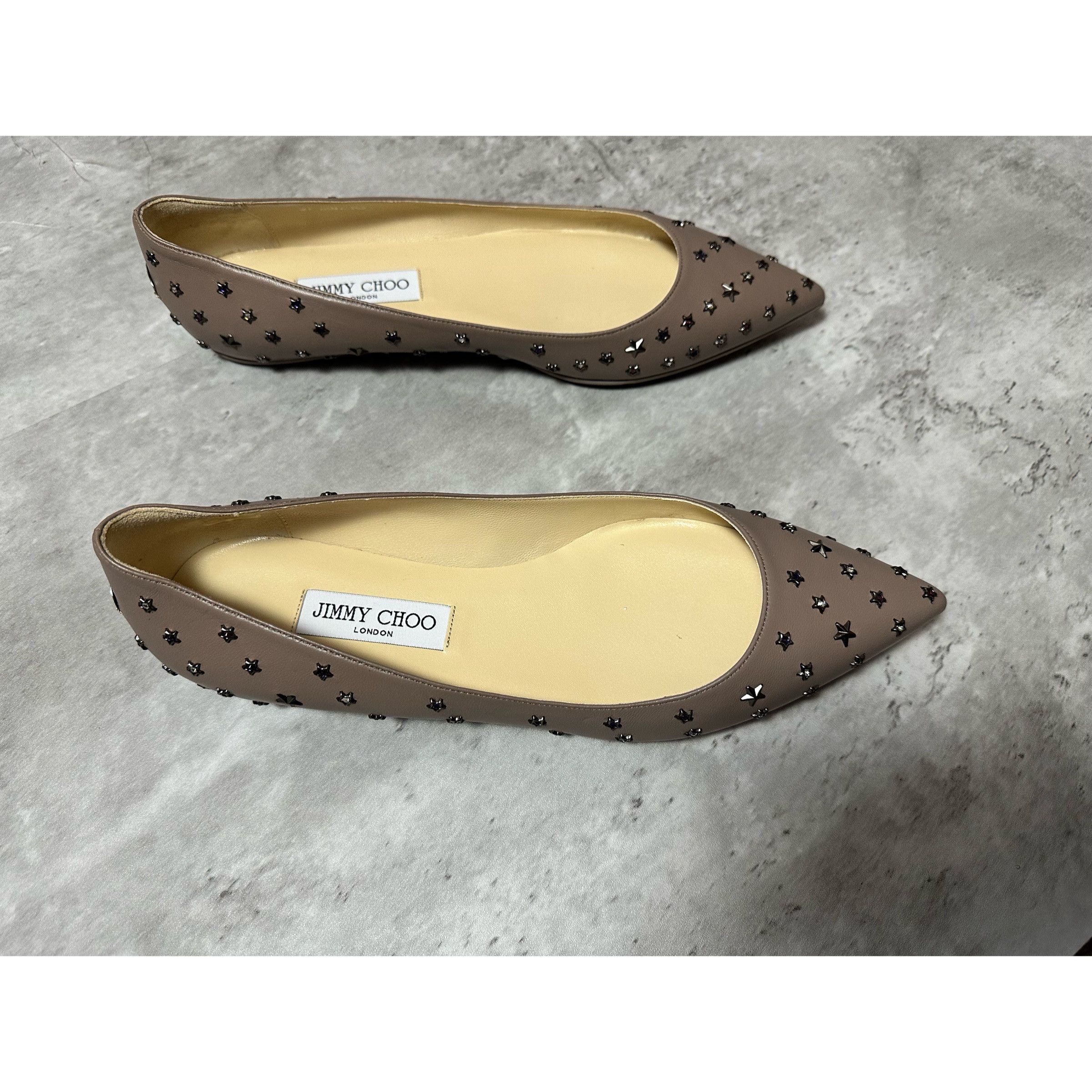 Jimmy Choo Jimmy Choo leather Taupe Flats with Star Studs Size US 11 / IT 41 - 3 Thumbnail