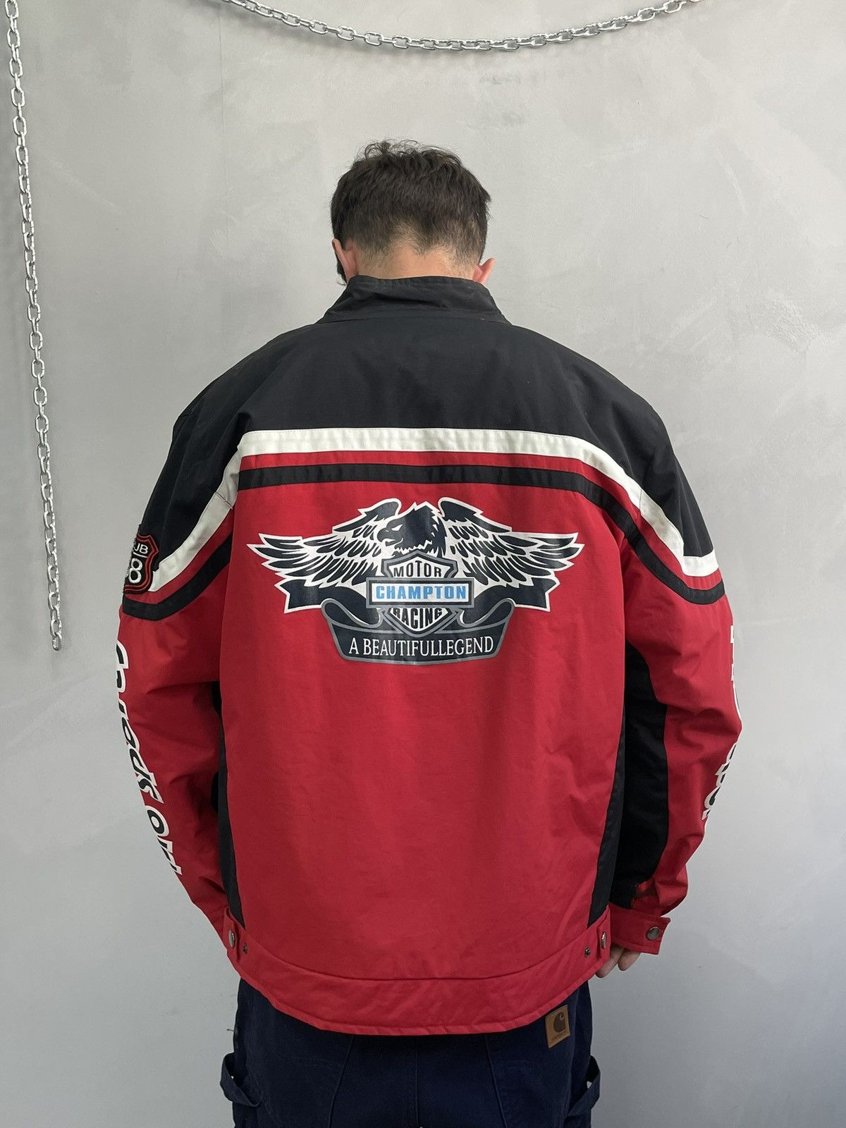 Harley Davidson Harley davidson style nylon shield fashion moto jacket y2k Size US XL / EU 56 / 4 - 7 Thumbnail