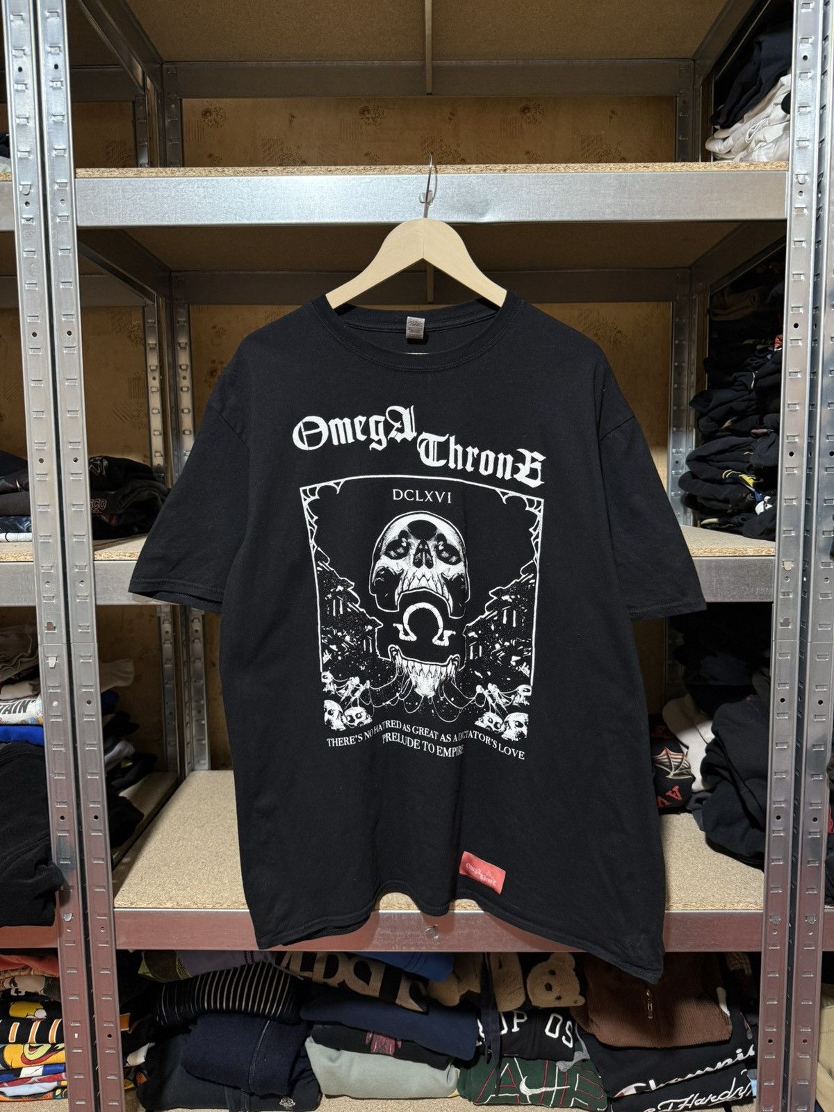 Band Tees × Vintage Vintage OMEGATHRONE DCLXVI BLACK MAETAL ROCK BAND T-Shirt Size US XXL / EU 58 / 5 - 1 Thumbnail