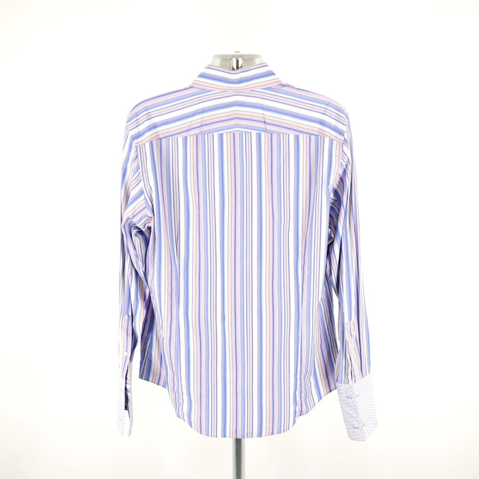 Banana Republic Banana Republic Striped 16-16.5 Large Blue Pink French Cuff Size US L / EU 52-54 / 3 - 6 Thumbnail
