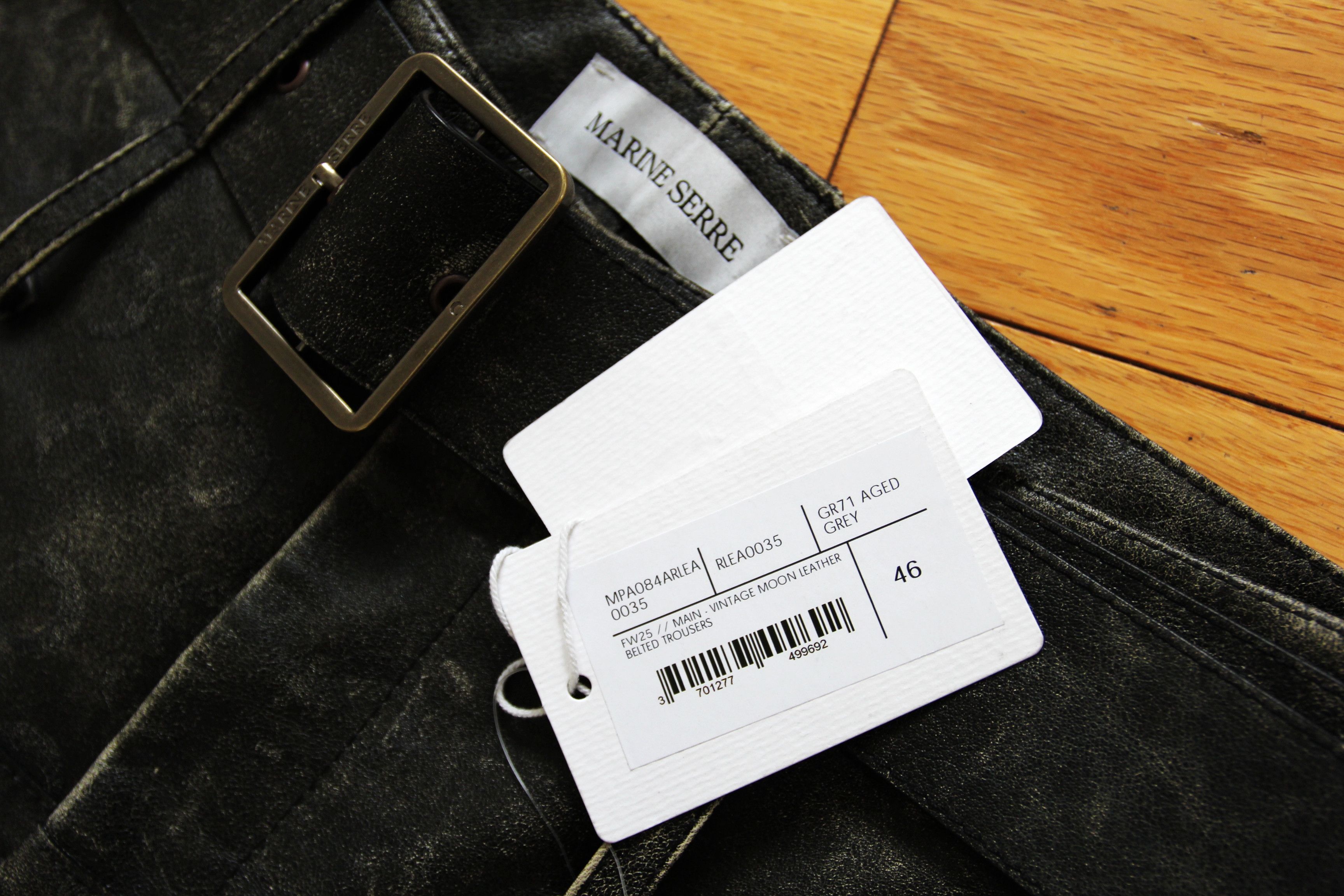 Marine Serre BNWT AW25 MARINE SERRE VINTAGE MOON LEATHER BELTED PANTS 46 Size US 30 / EU 46 - 9 Thumbnail