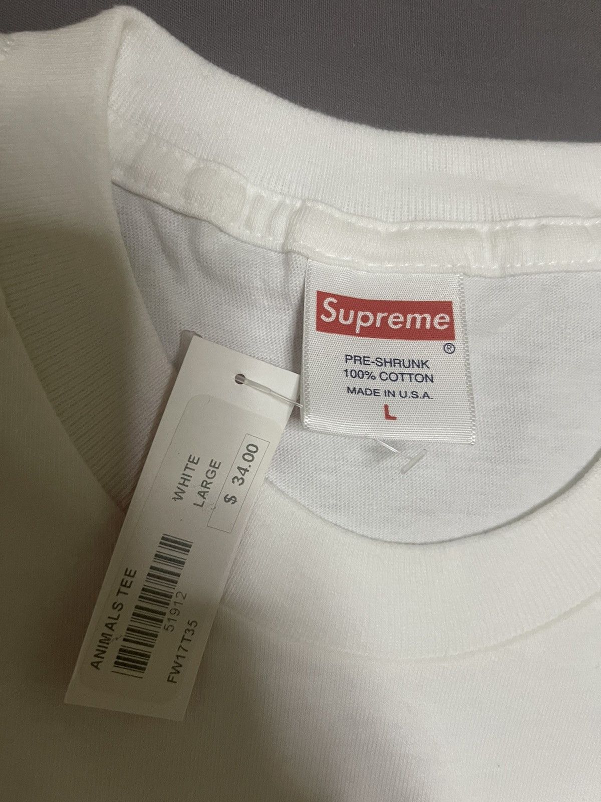 Supreme Supreme fw17 animals tee dswt Size US L / EU 52-54 / 3 - 2 Thumbnail