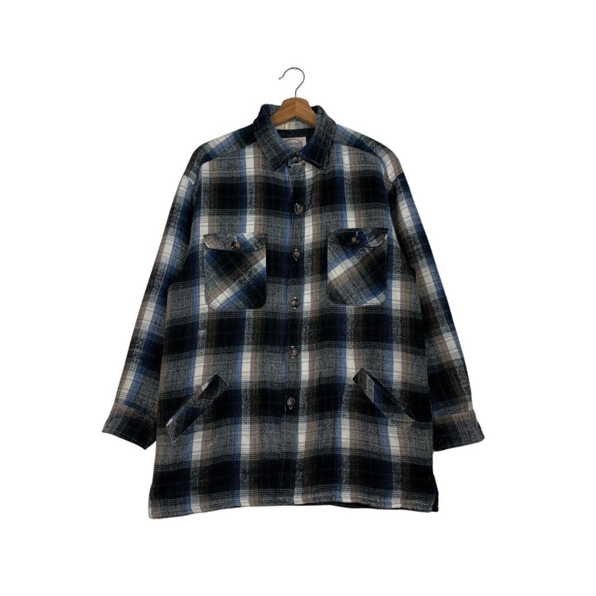 BONITA BELA Four Pocket Checked Flannel Jacket #2296-C102