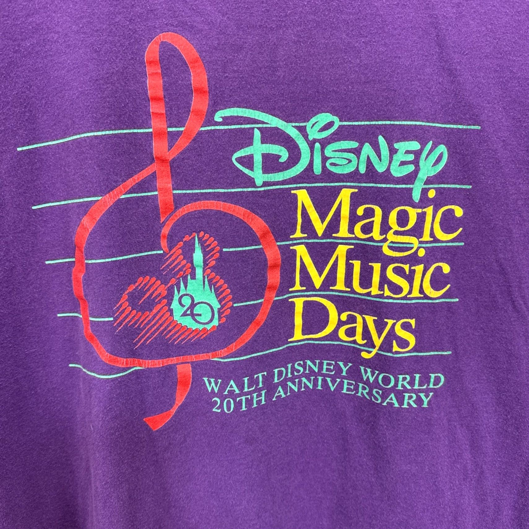 Disney VINTAGE Disney T-Shirt Unisex Adults XL Mickey Mouse Purple Crew Neck 90s Logo Graphic Print Found Season: Fall, Spring, Summer Size US XL / EU 56 / 4 - 2 Thumbnail