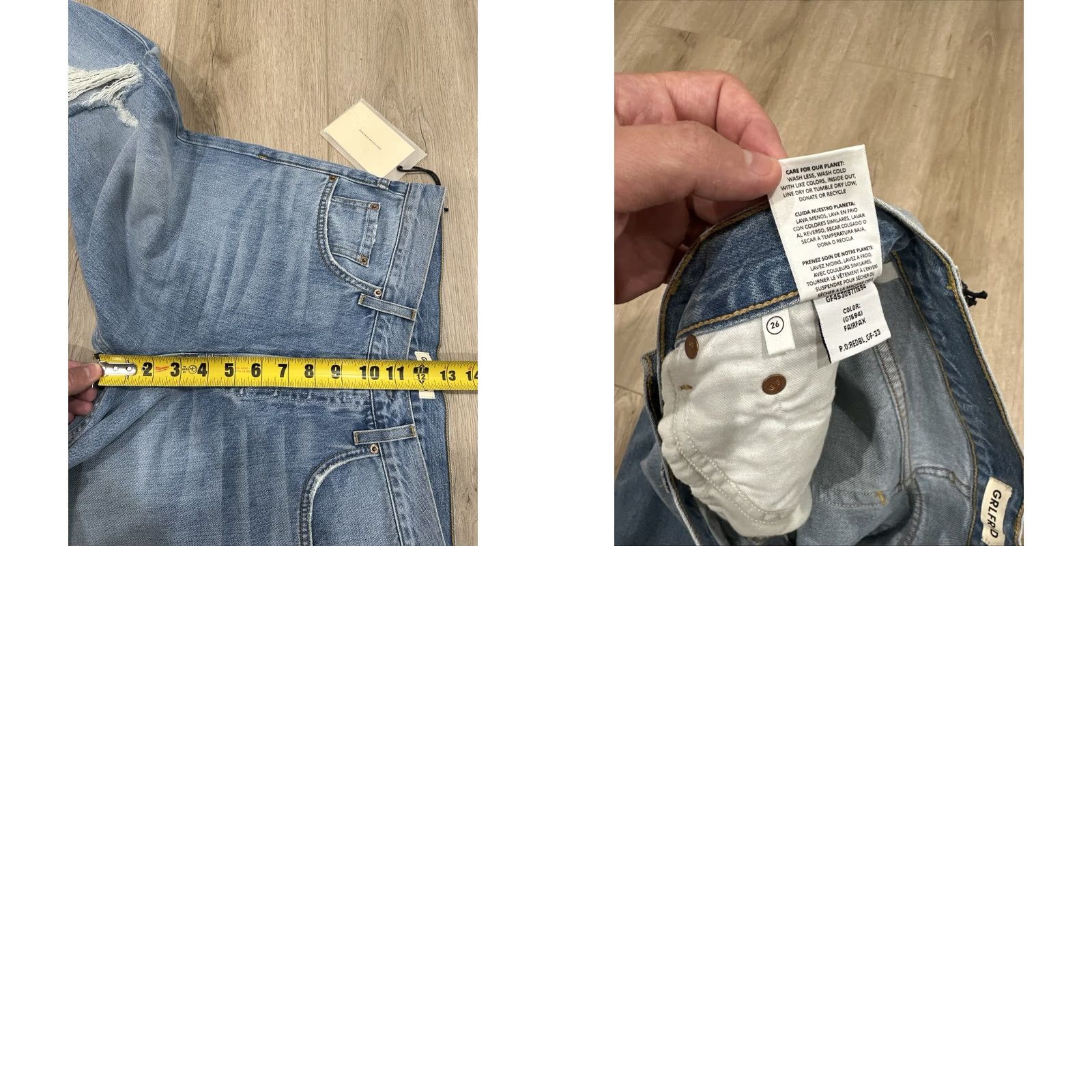 GRLFRND GRLFRND Jeans Womens 26 Bella Boyfriend Distressed Straight Leg Blue Size 26" / US 2 / IT 38 - 10 Thumbnail