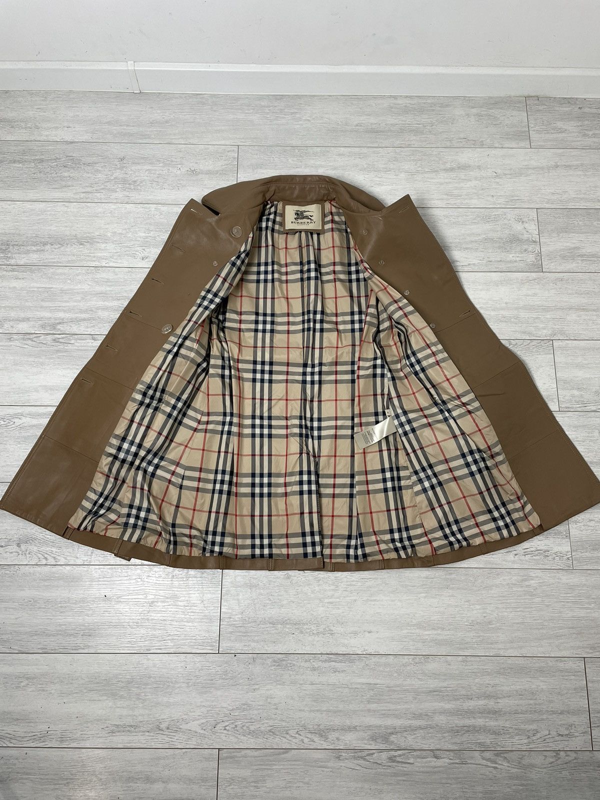 Burberry Burberry London Tench Coat Nova Check Brown Leather women’s Size M / US 6-8 / IT 42-44 - 2 Thumbnail