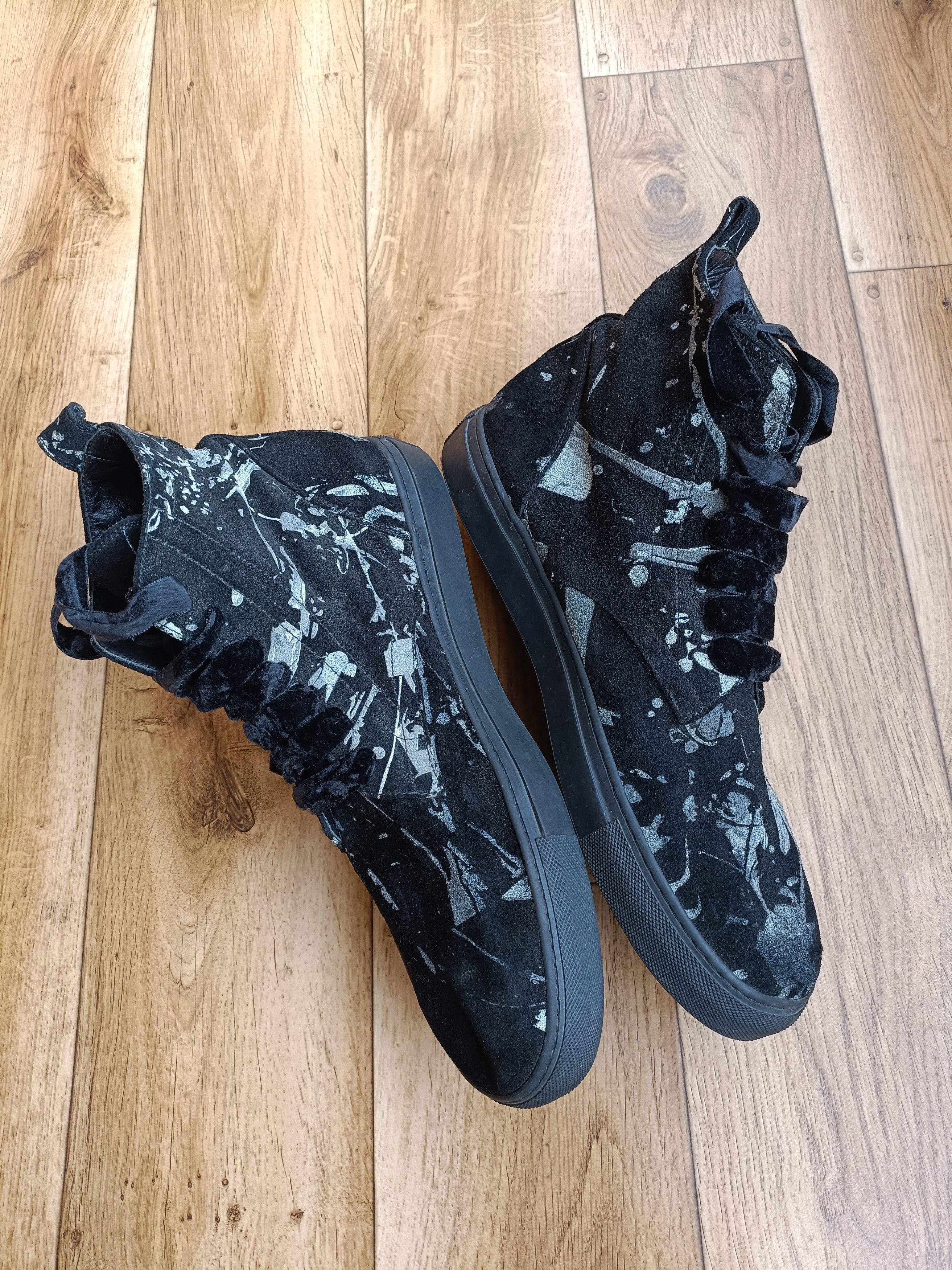 Ann Demeulemeester Ann Demeulemeester Black Suede Splatter Size US 12 / EU 45 - 8 Thumbnail