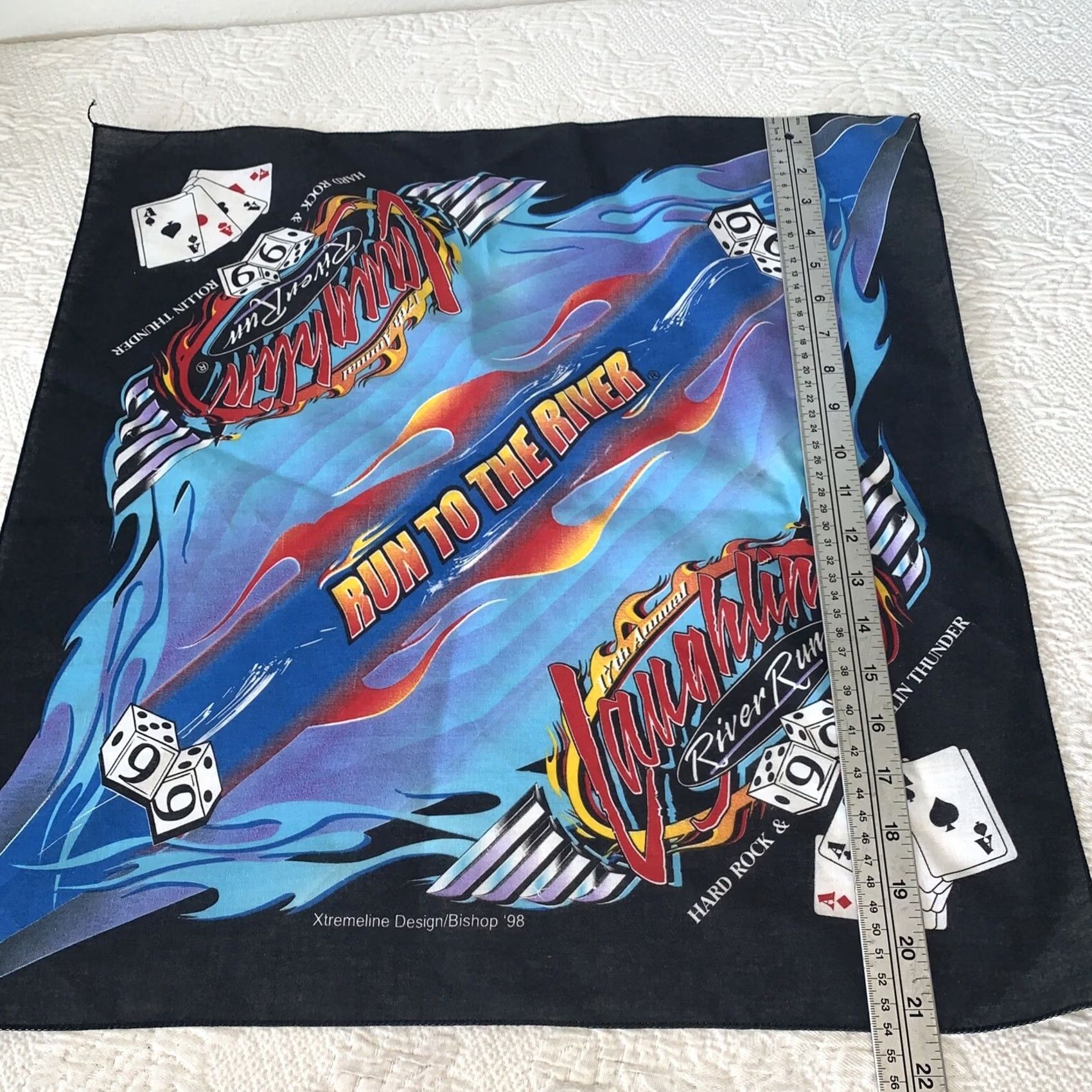 Vintage 90s Bandana Handkerchief Vintage Biker Men Black Size ONE SIZE - 2 Thumbnail