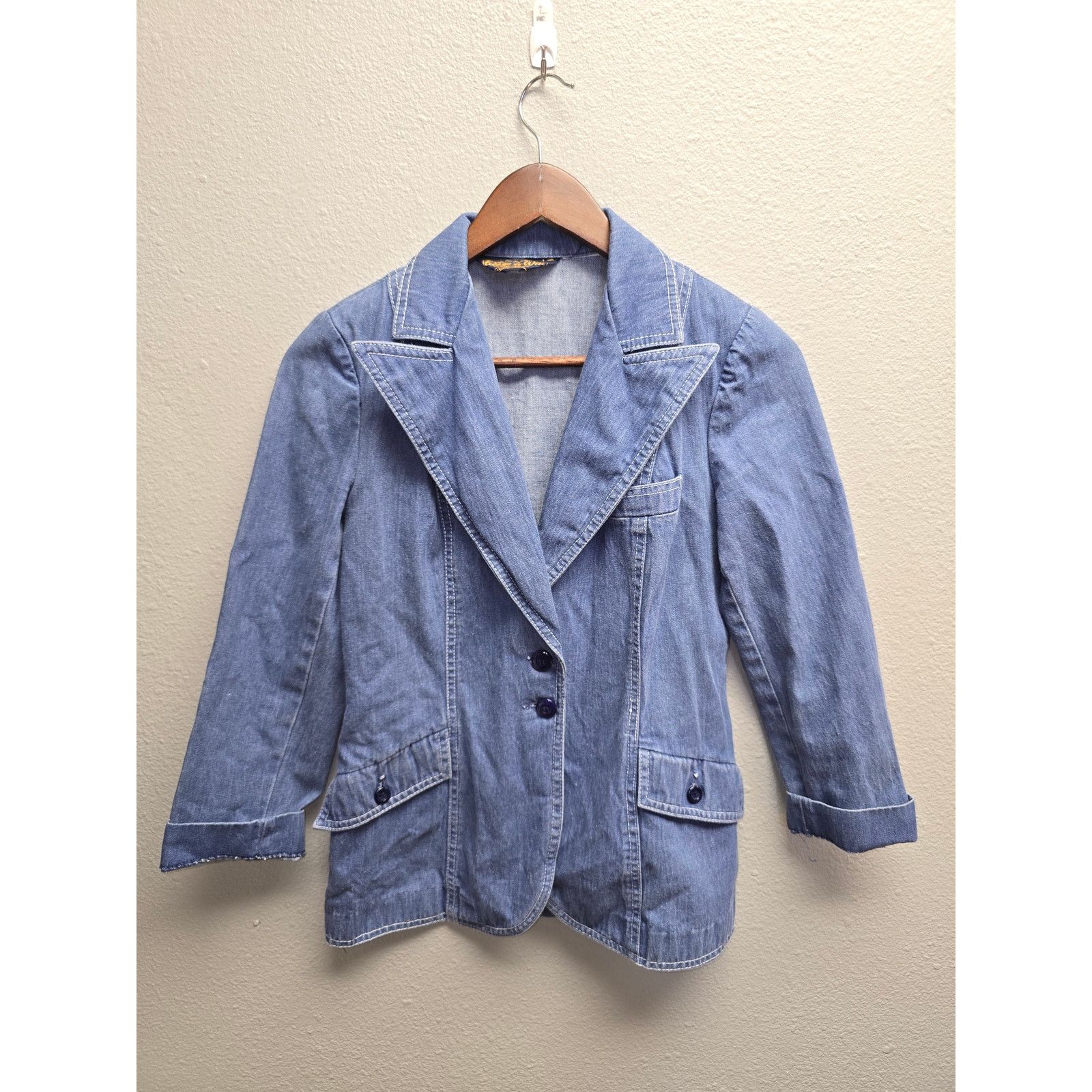 Vintage Vintage Denim Blazer Jacket Whip-O-Will Western Chore Coat Size S / US 4 / IT 40 - 1 Thumbnail