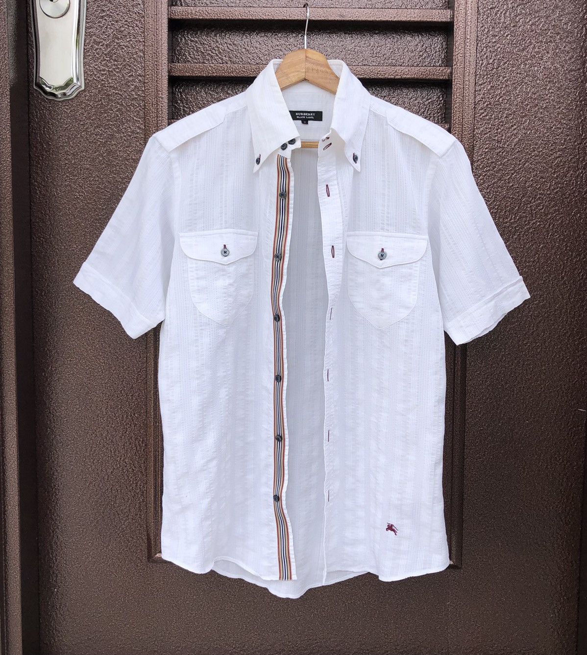 Burberry Burberry Checked Embroidery Logo Stretchable Short Sleeve Size US M / EU 48-50 / 2 - 1 Thumbnail