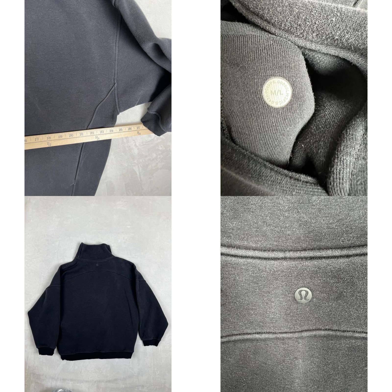 Lululemon Lululemon Scuba Sweatshirt 1/2 Zip Womens M/L Black Fleece Pullover High Neck Casual Activewear Gym Yoga Size M / US 6-8 / IT 42-44 - 8 Thumbnail