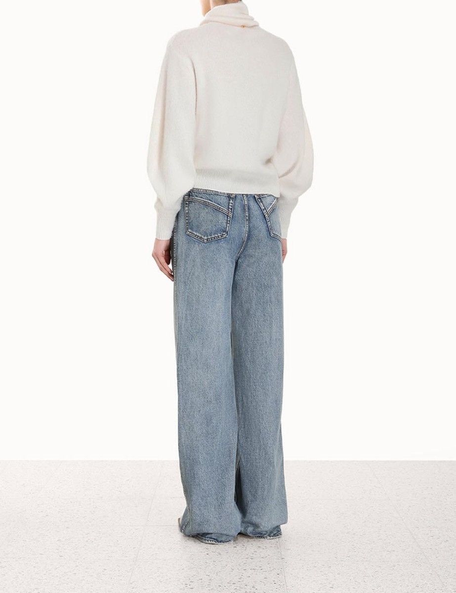 Zimmermann oc11z0425 Lyrical Brushed Wool Sweater in Cream Size S / US 4 / IT 40 - 5 Thumbnail