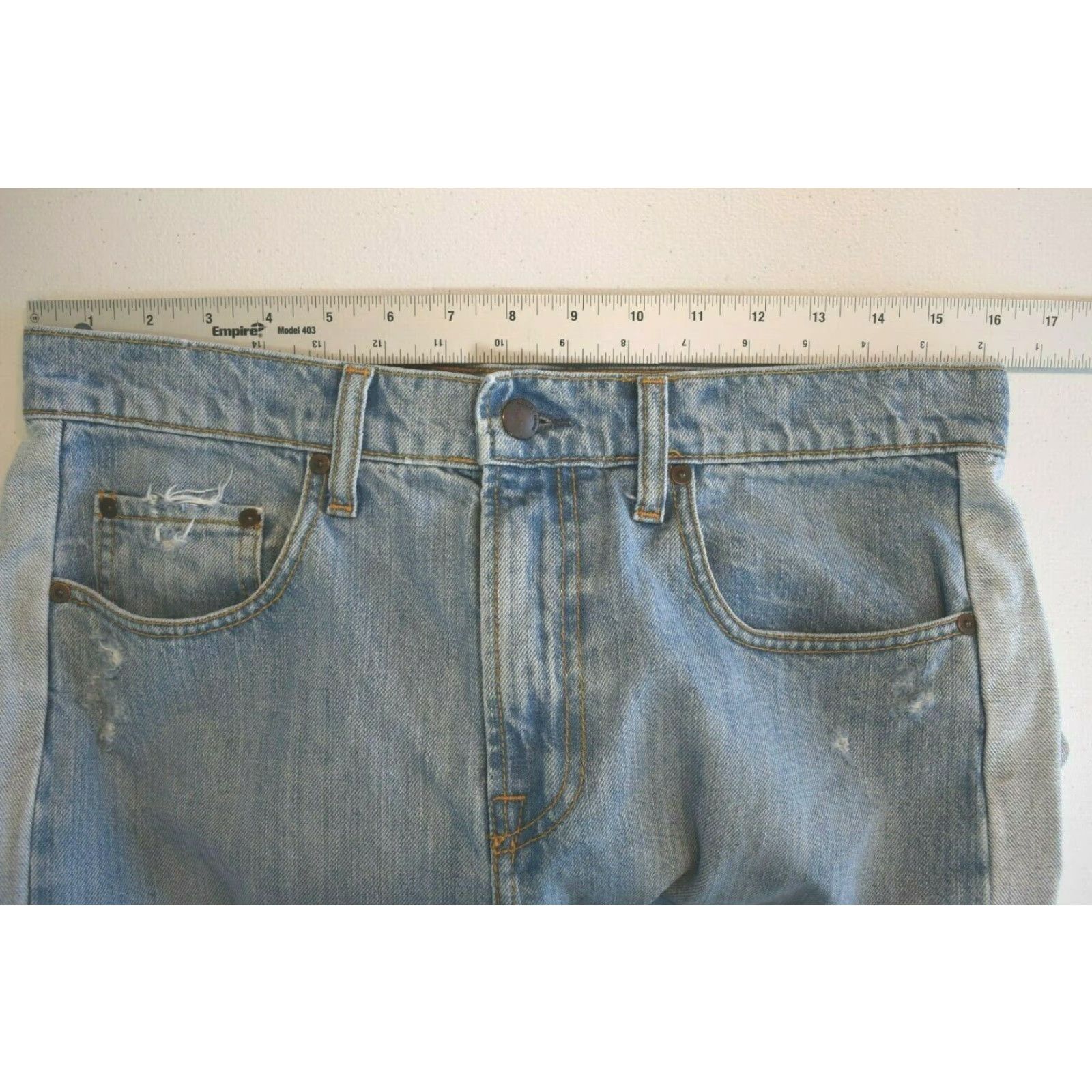 Nobody Denim Nobody Denim Jeans Two Toned Distressed High Rise 32x26 Blue Denim Straight Womens Keyboard: 32x26? Size 24" / US 00 / IT 34 - 6 Thumbnail