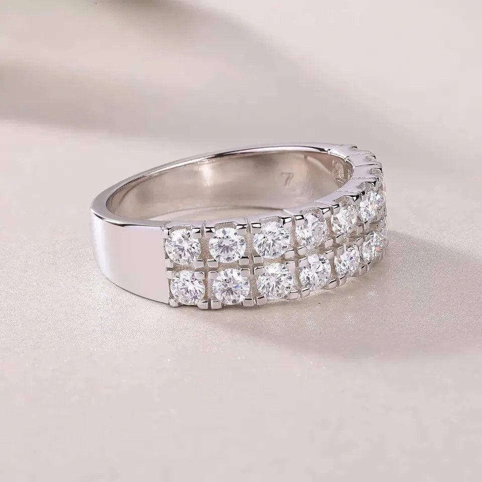 Sterling Silver S925 Moissanite Ring Size ONE SIZE - 3 Thumbnail