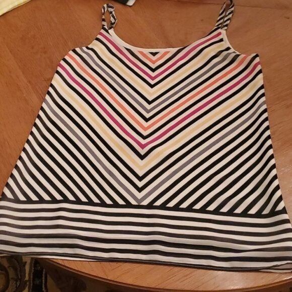 Designer CAbi Linea Cami Adjustable Spaghetti Straps Striped Dressy L Size XS / US 0-2 / IT 36-38 - 1 Thumbnail