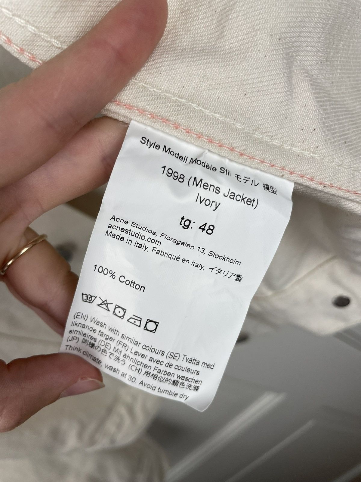 Acne Studios Acne Studios ❤️‍🔥 1998 ivory denim denim jacket coat Size US M / EU 48-50 / 2 - 6 Thumbnail