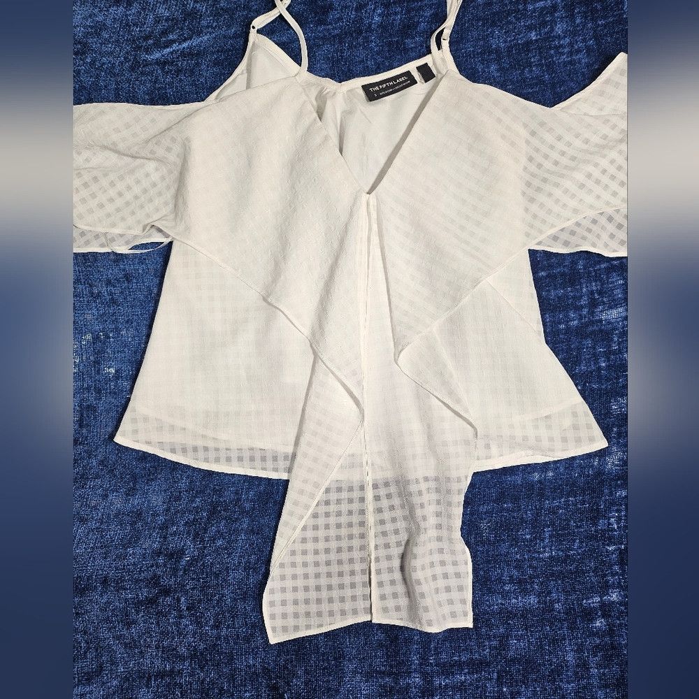 REVOLVE The Fifth Label White Open Shoulder Spaghetti Strap Blouse Size S / US 4 / IT 40 - 4 Thumbnail
