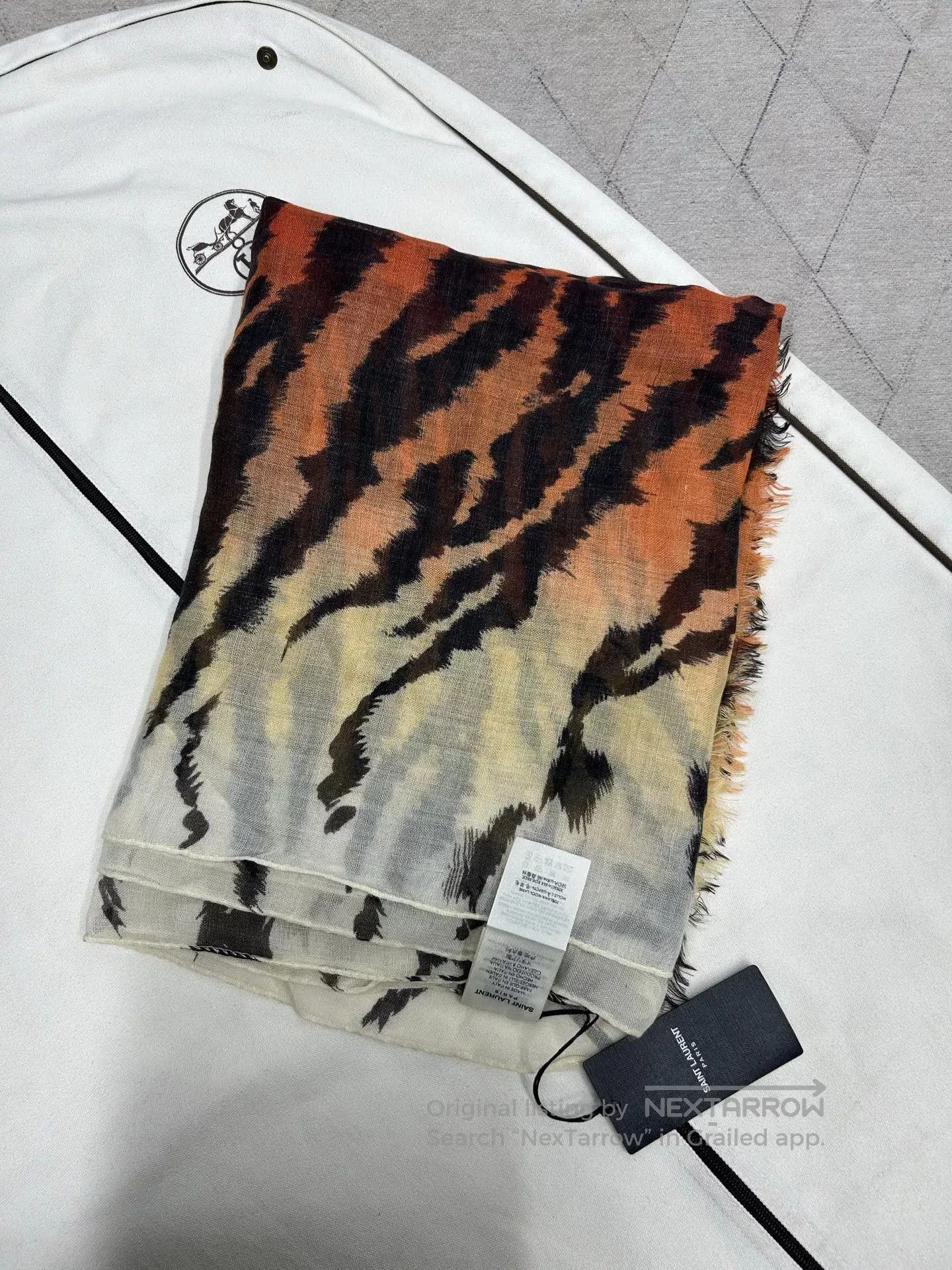 Saint Laurent Paris Saint Laurent Tiger Print Autumn Winter Scarf. Size ONE SIZE - 2 Thumbnail