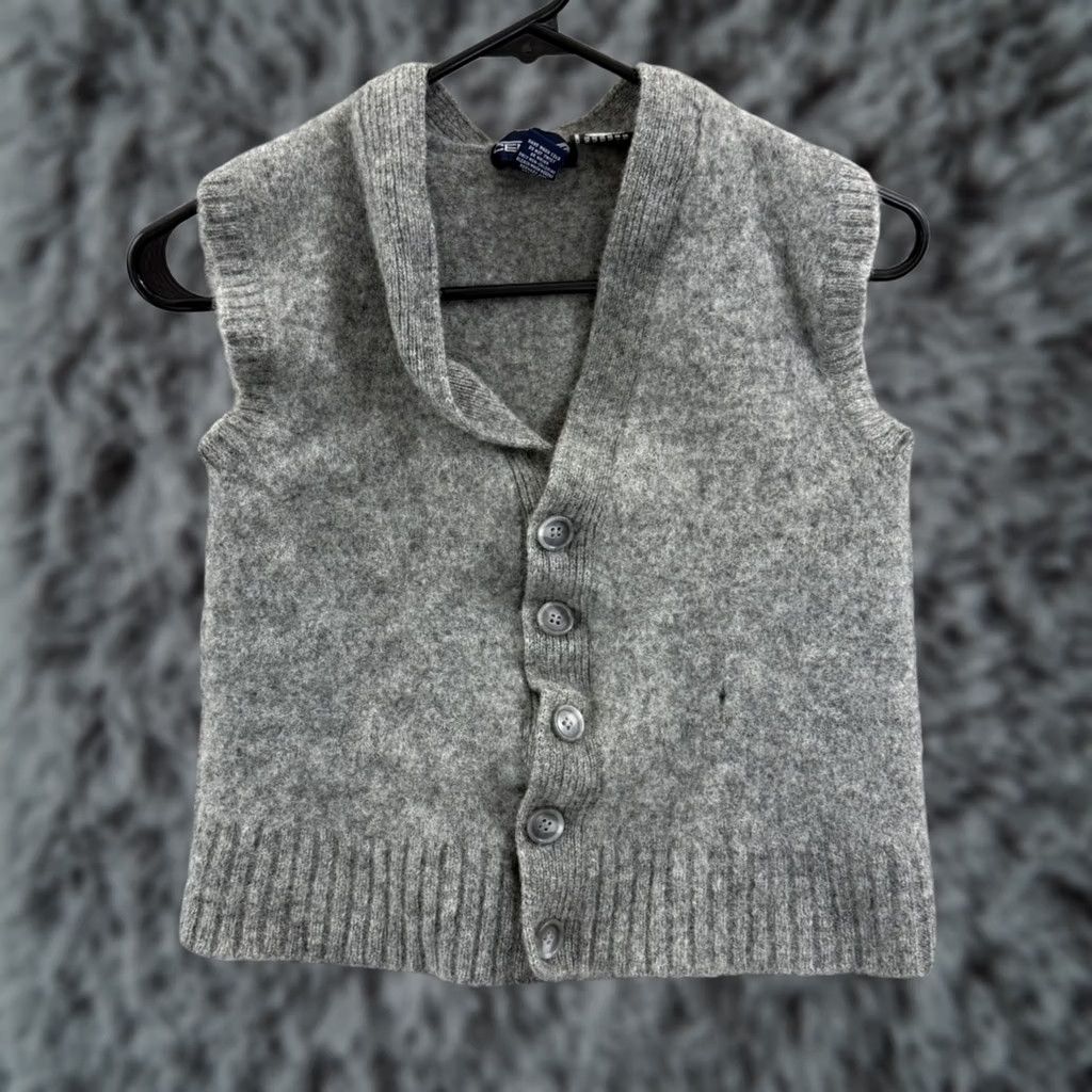 Vintage VINTAGE Centura Center Sweater Vest Girls Medium Gray Wool Knit 90s Preppy Size M / US 6-8 / IT 42-44 - 1 Thumbnail
