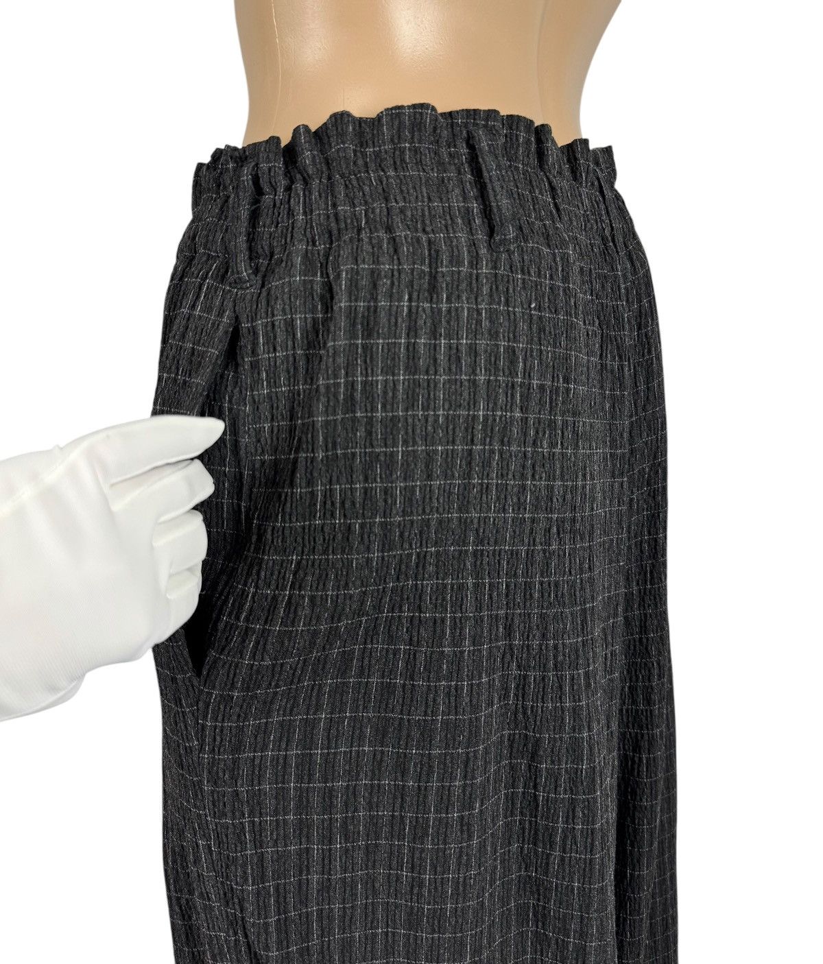 Designer Sara Sturgeon Plaid Wide Leg Pants Viscose size 4 Size 30" / US 8 / IT 44 - 7 Thumbnail