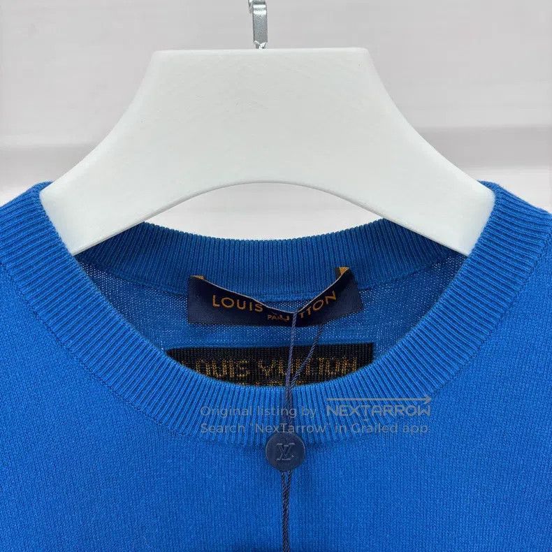 Louis Vuitton Louis Vuitton Blue knit logo short sleeve Size US L / EU 52-54 / 3 - 3 Thumbnail