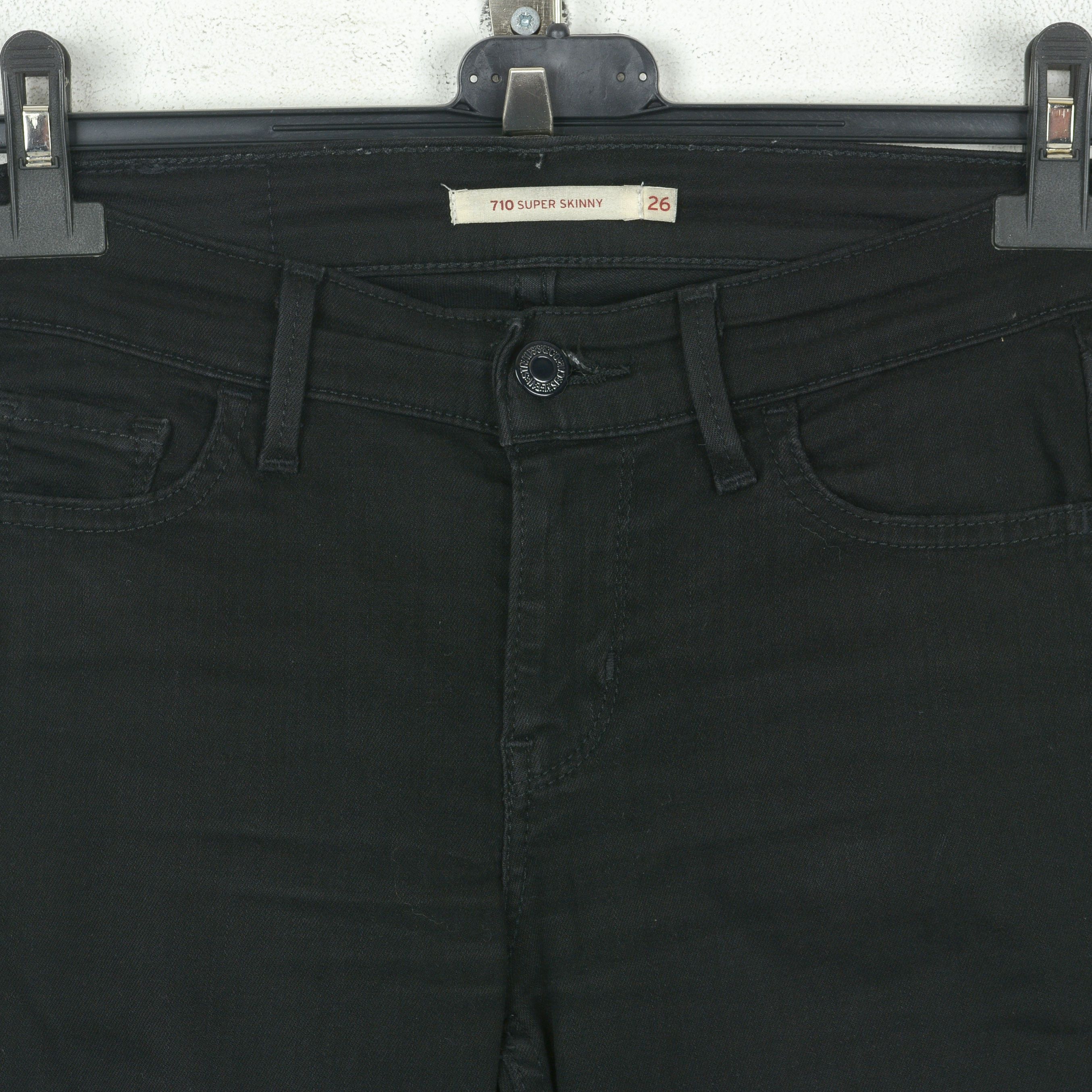 Levi's 710 Super Skinny W26 L30 Denim Jeans Slim Trousers Pants Size 26" / US 2 / IT 38 - 3 Thumbnail