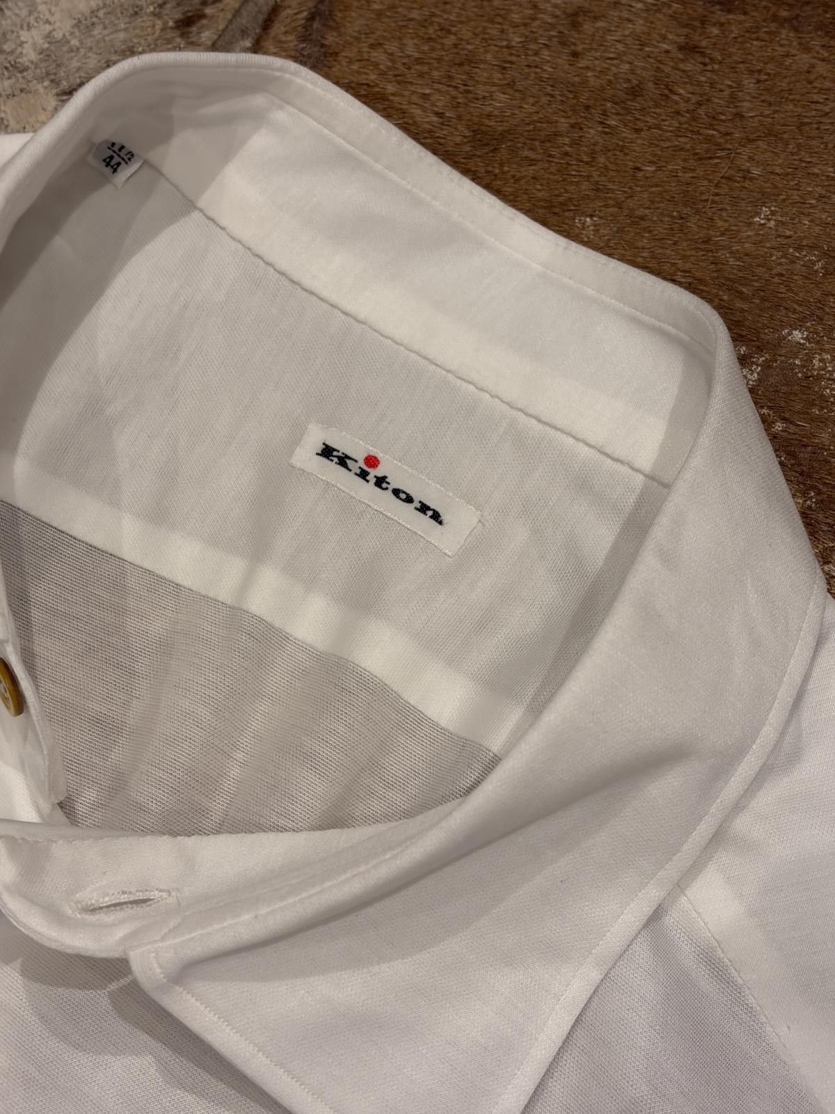 Kiton Kiton White Cotton Dress Shirt Size US XL / EU 56 / 4 - 2 Thumbnail