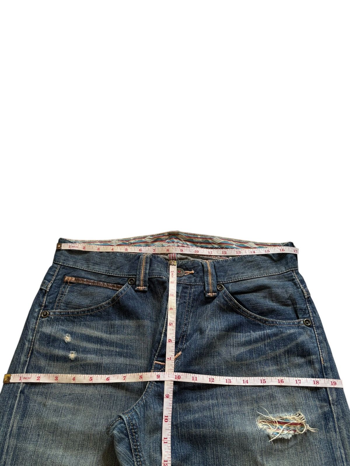 Edwin Exclusive Vintage Edwin Mud Wash Sashiko Distress Baggy Jean Size US 34 / EU 50 - 12 Thumbnail