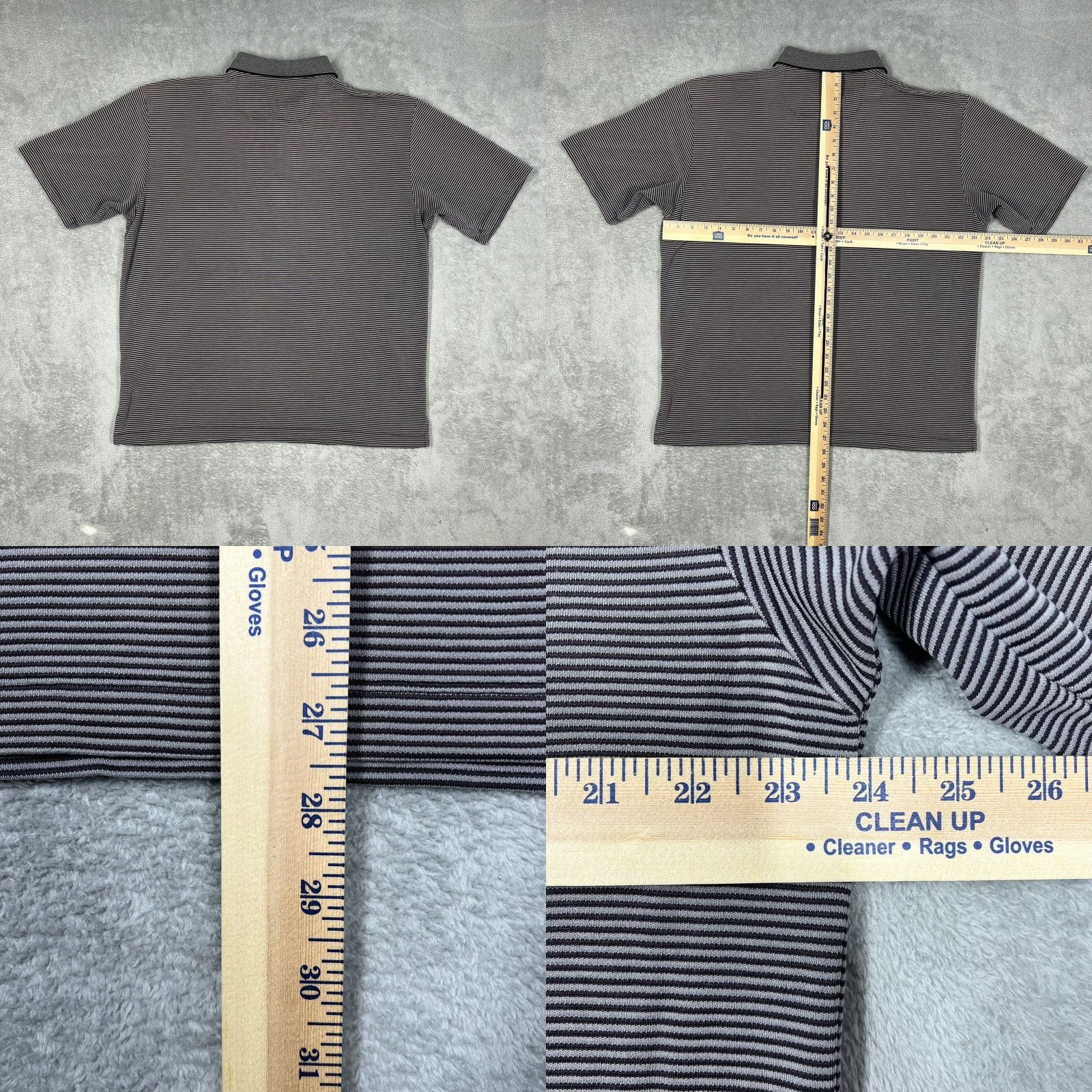 Vintage Jamaica Jaxx Mens Polo Shirt XL Modal Polyester Dark Gray Stripe Beach Luau Size US XL / EU 56 / 4 - 8 Thumbnail
