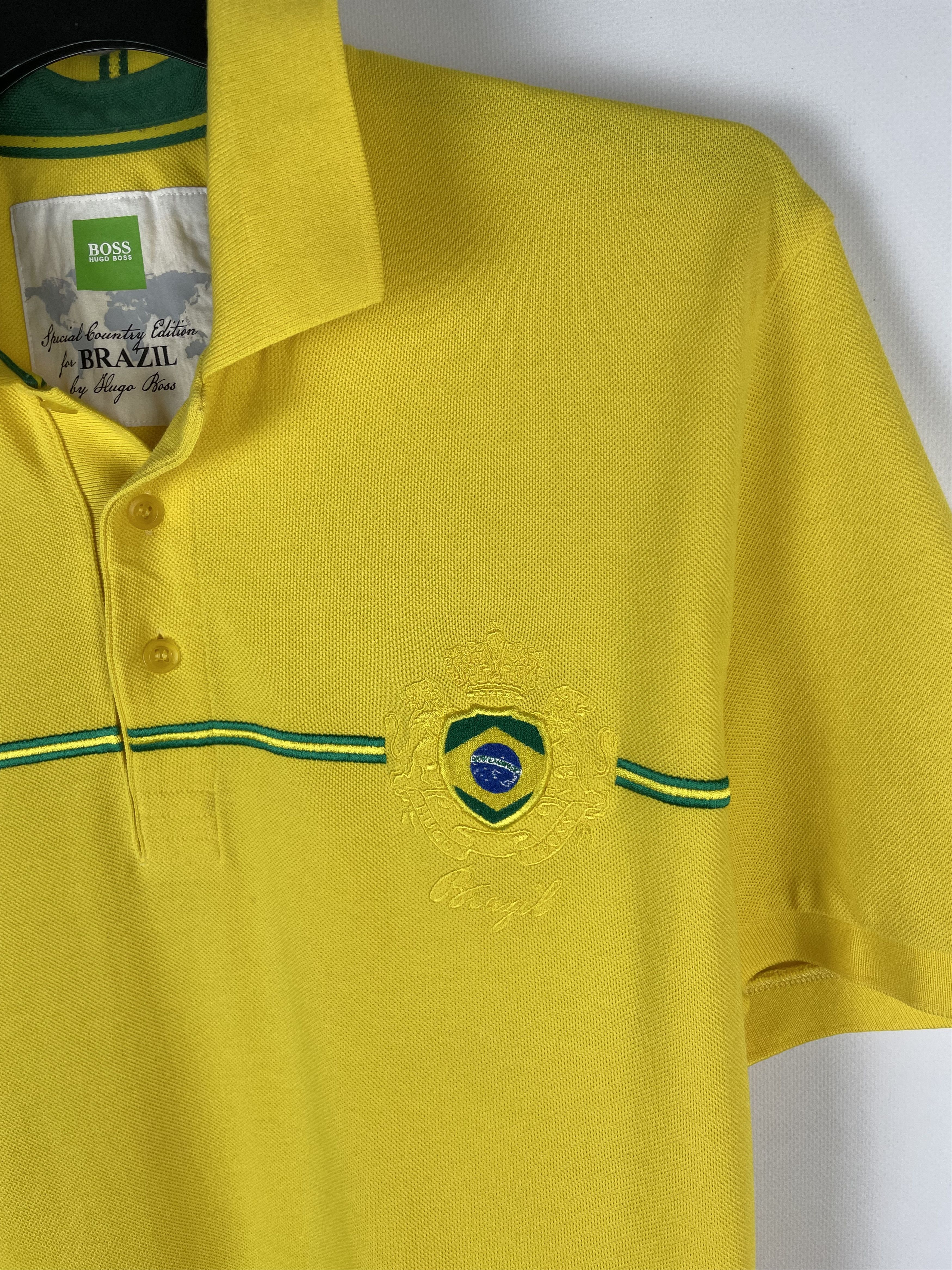 Hugo Boss Hugo Boss Yellow Brazil Polo T Shirt Logo Ralph Lauren style Size US XXL / EU 58 / 5 - 4 Thumbnail