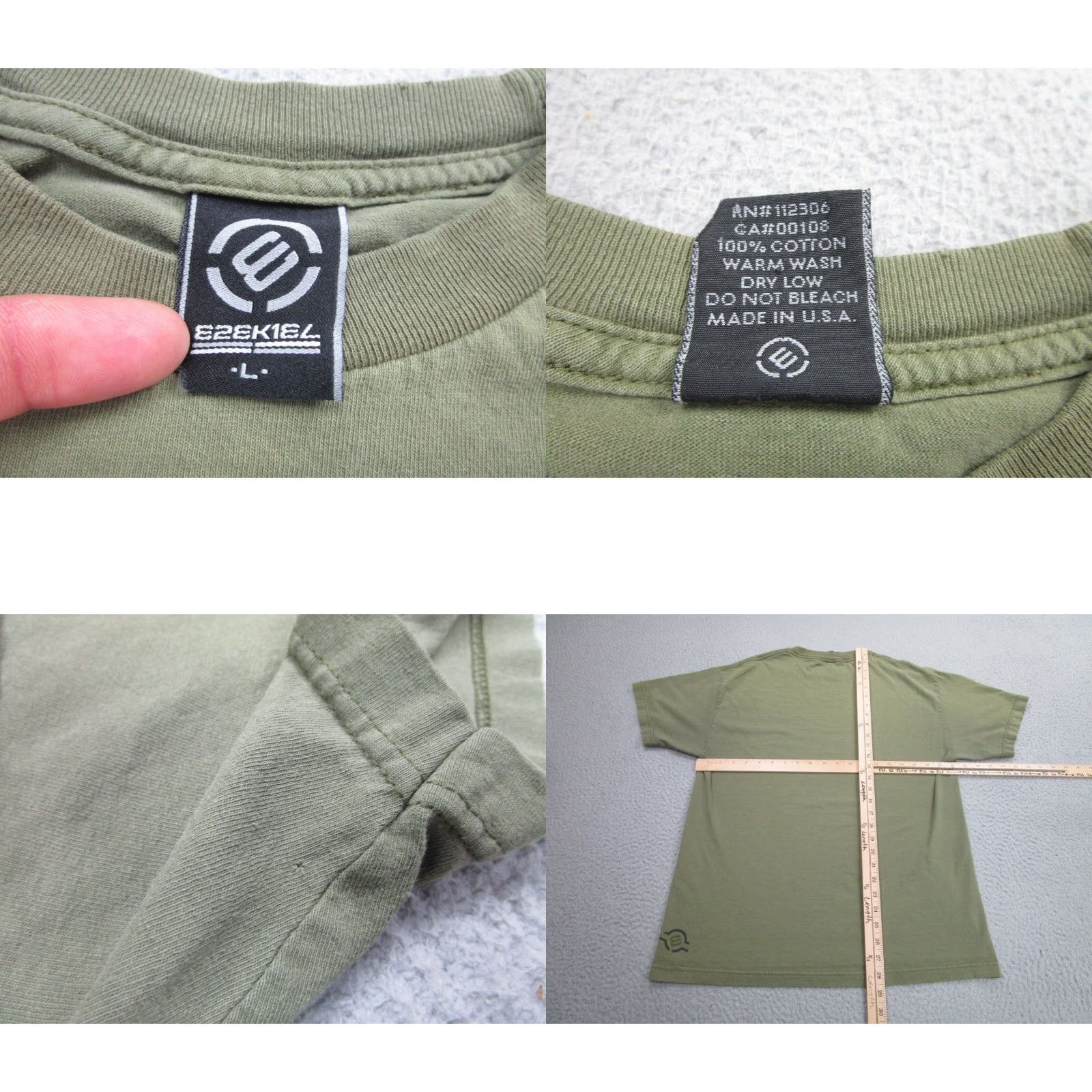 Vintage VINTAGE Ezekiel Shirt Mens L Green T-Shirt Crew Neck Short Sleeve USA Cotton Size US L / EU 52-54 / 3 - 8 Thumbnail