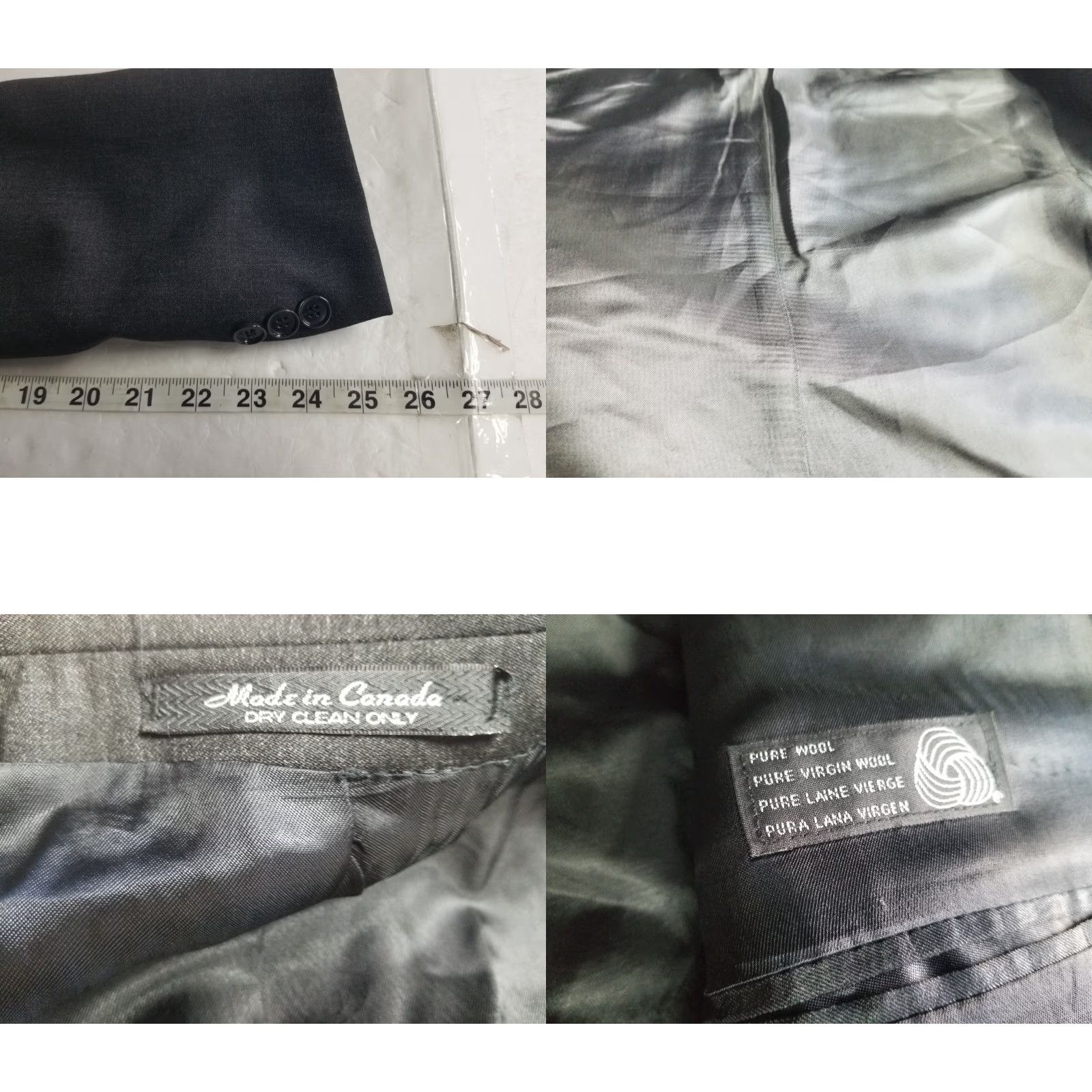 Vintage Thomas Churchill Blazer Wool Gray Houndstooth 42R Canada Jacket Men Size 42 Regular Size 42R - 8 Thumbnail