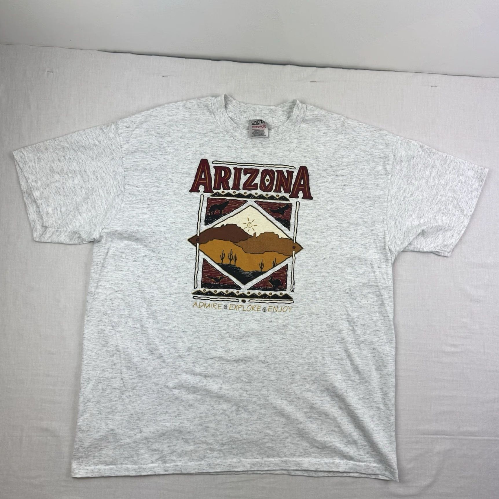Vintage VINTAGE Arizona Nature T-Shirt Adult 2XL Gray Outdoor Desert 90s US Made Mens Size US XXL / EU 58 / 5 - 3 Thumbnail