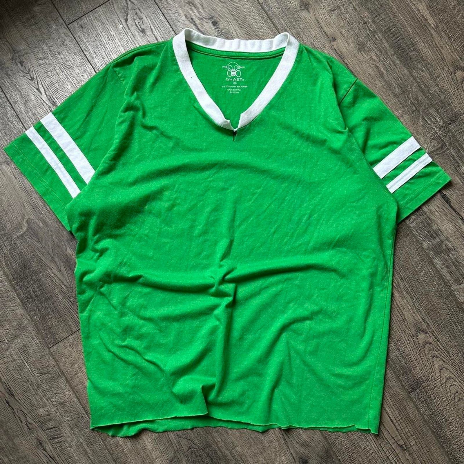 Vintage Vintage Y2K Ghast Chopped Blank basic Green Jersey Shirt Size US XL / EU 56 / 4 - 4 Thumbnail